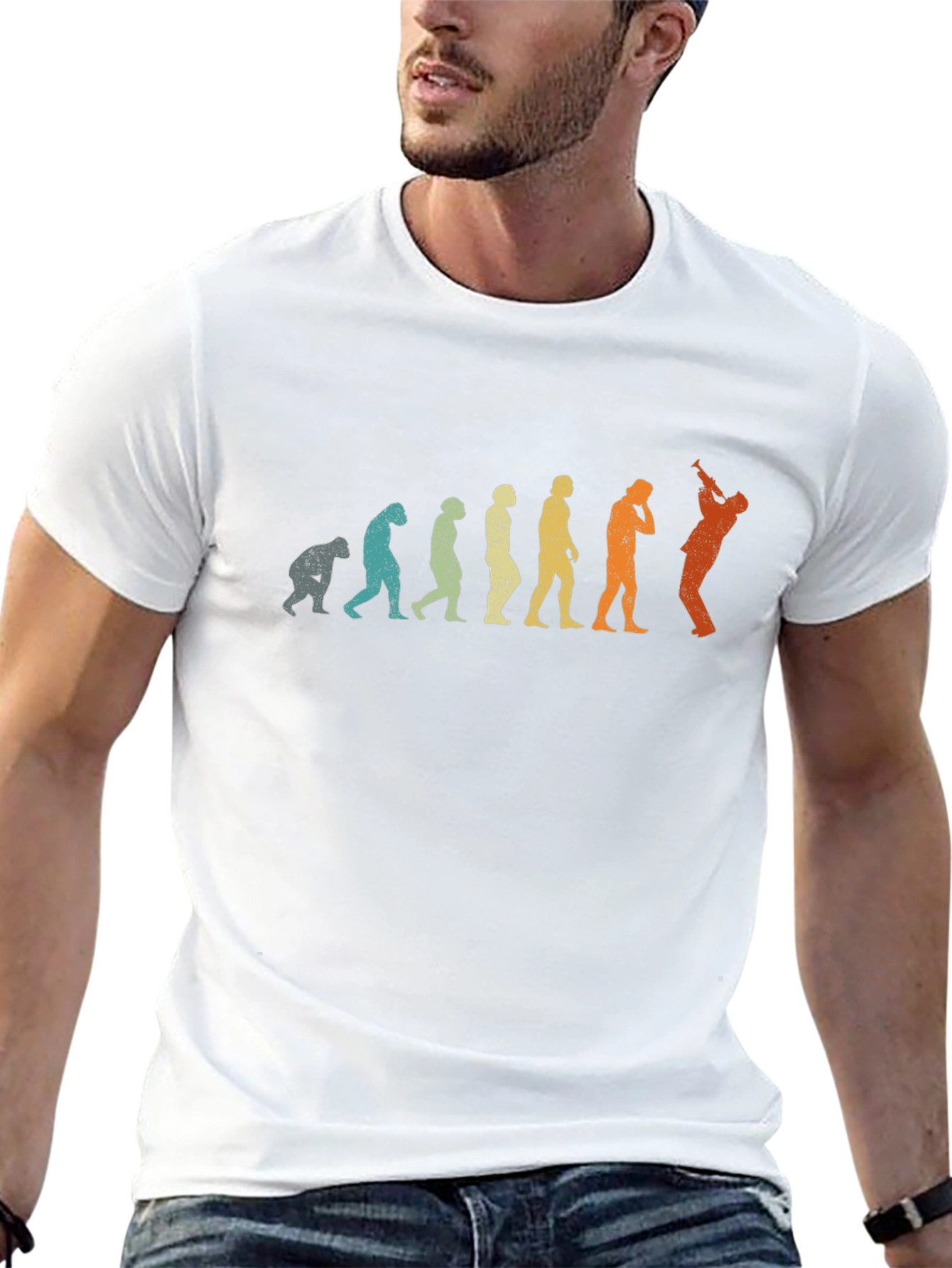 Black Evolution of Saxophone Player T-Shirt view 13