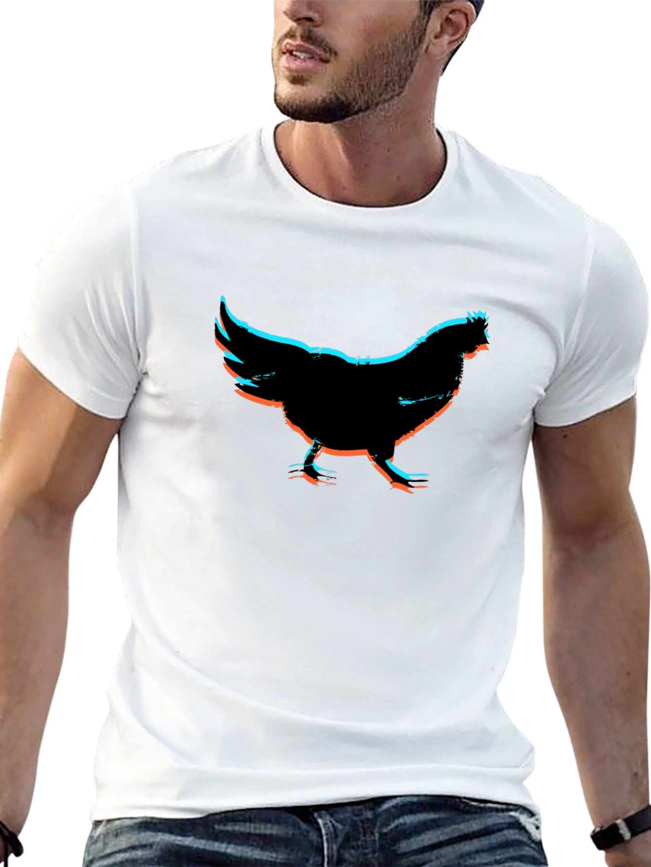 Black Chicken Graphic Black T-Shirt view 13