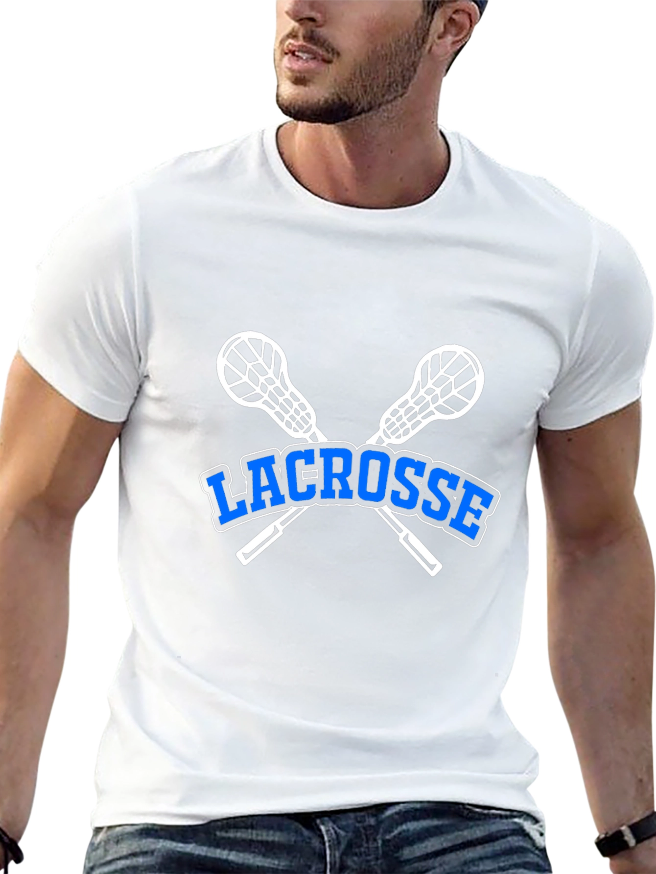 Black Lacrosse T-Shirt - Crossed Sticks Graphic view 13