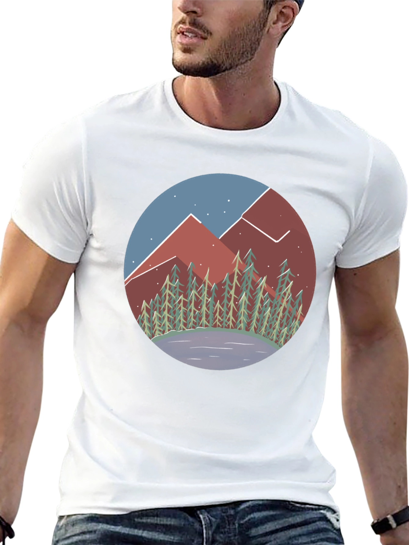 Black Mountain Vista Graphic Tee - Unisex Black Shirt view 13