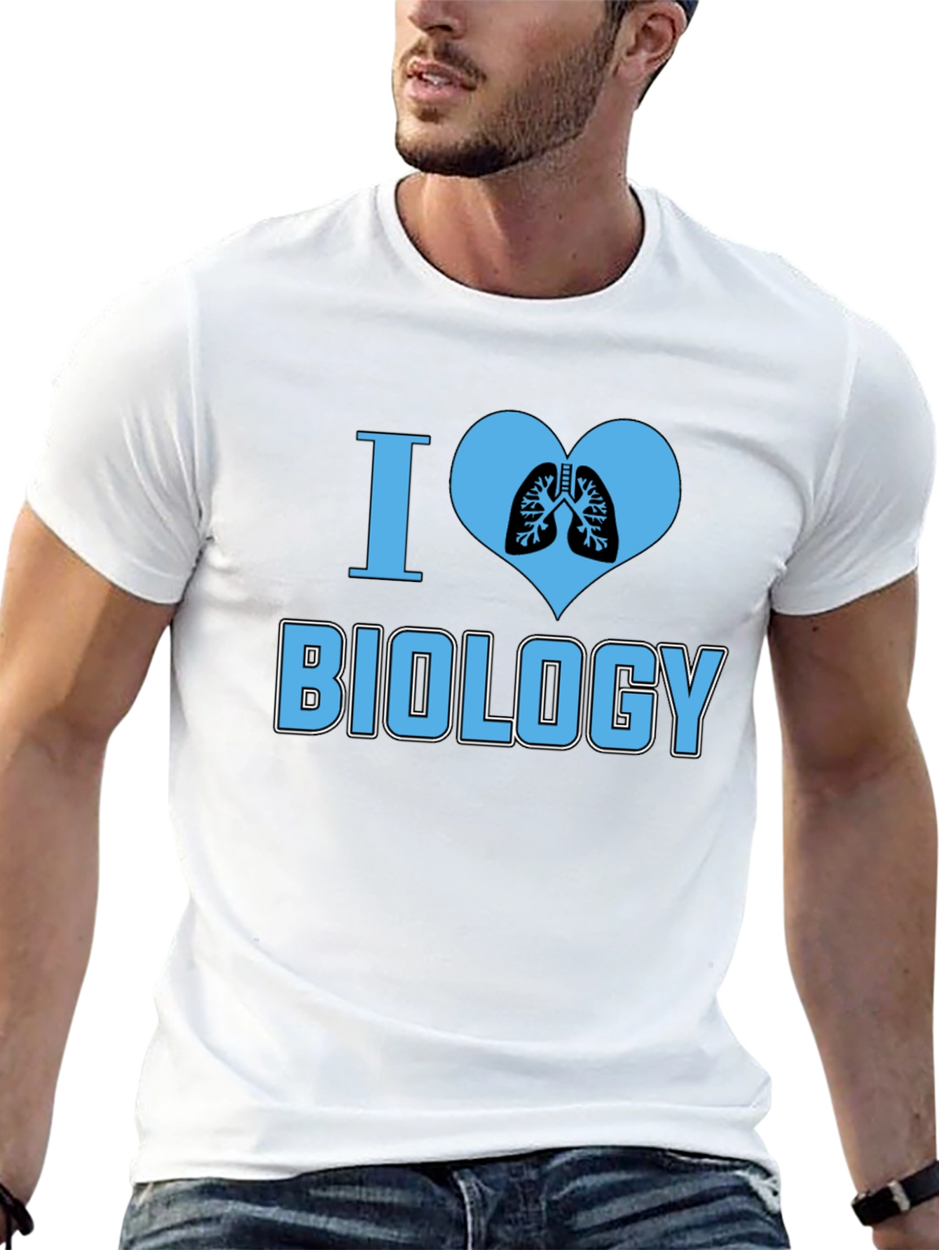 Black I Heart Biology Graphic T-Shirt - Black Cotton Tee view 13