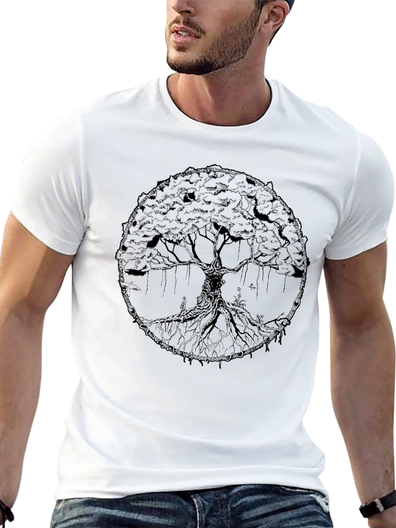 Black Nature Tree Graphic Tee - Black view 13