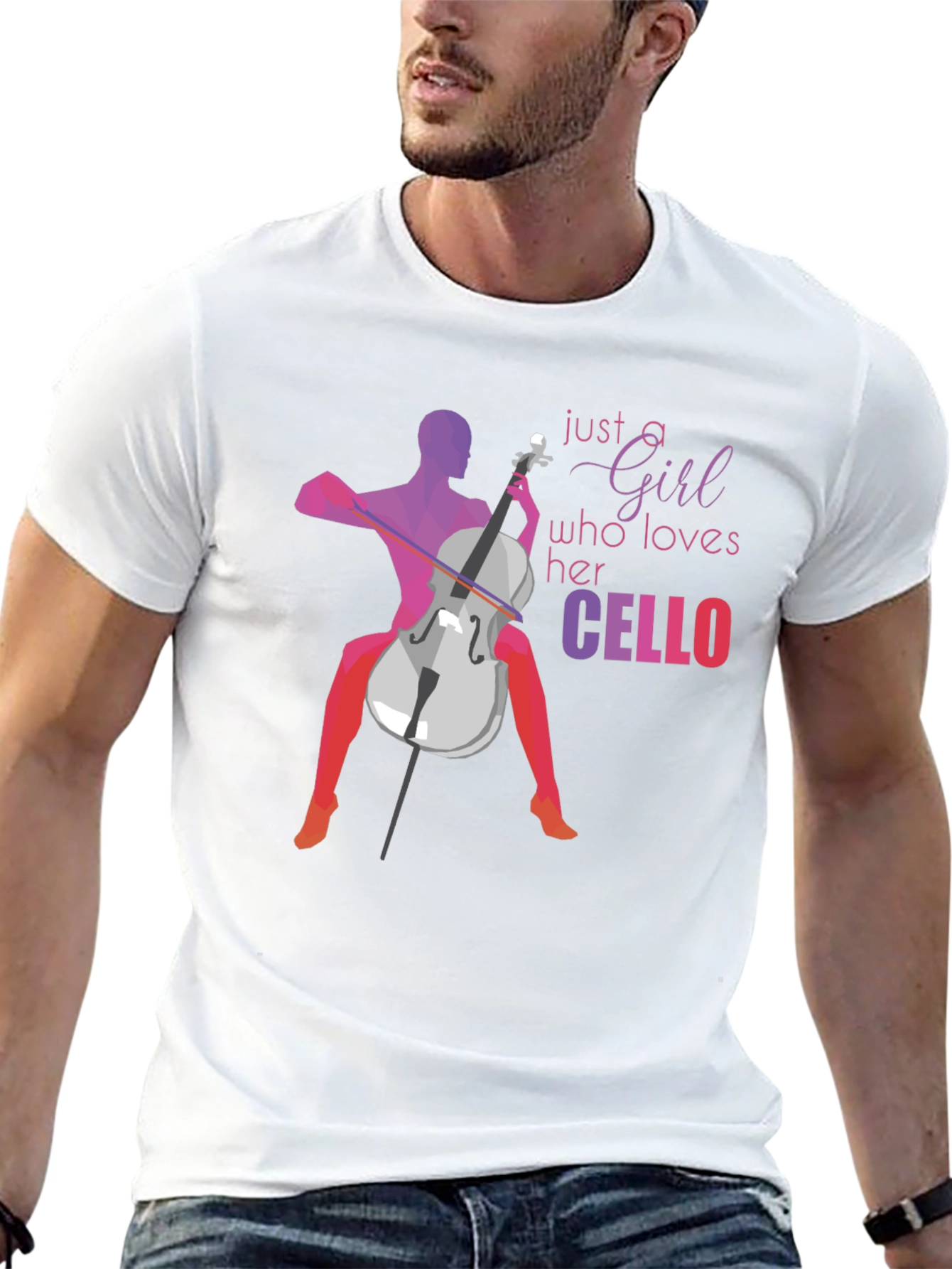 Cello Lover Graphic Tee - Just a Girl Who Loves Her Cello - 13