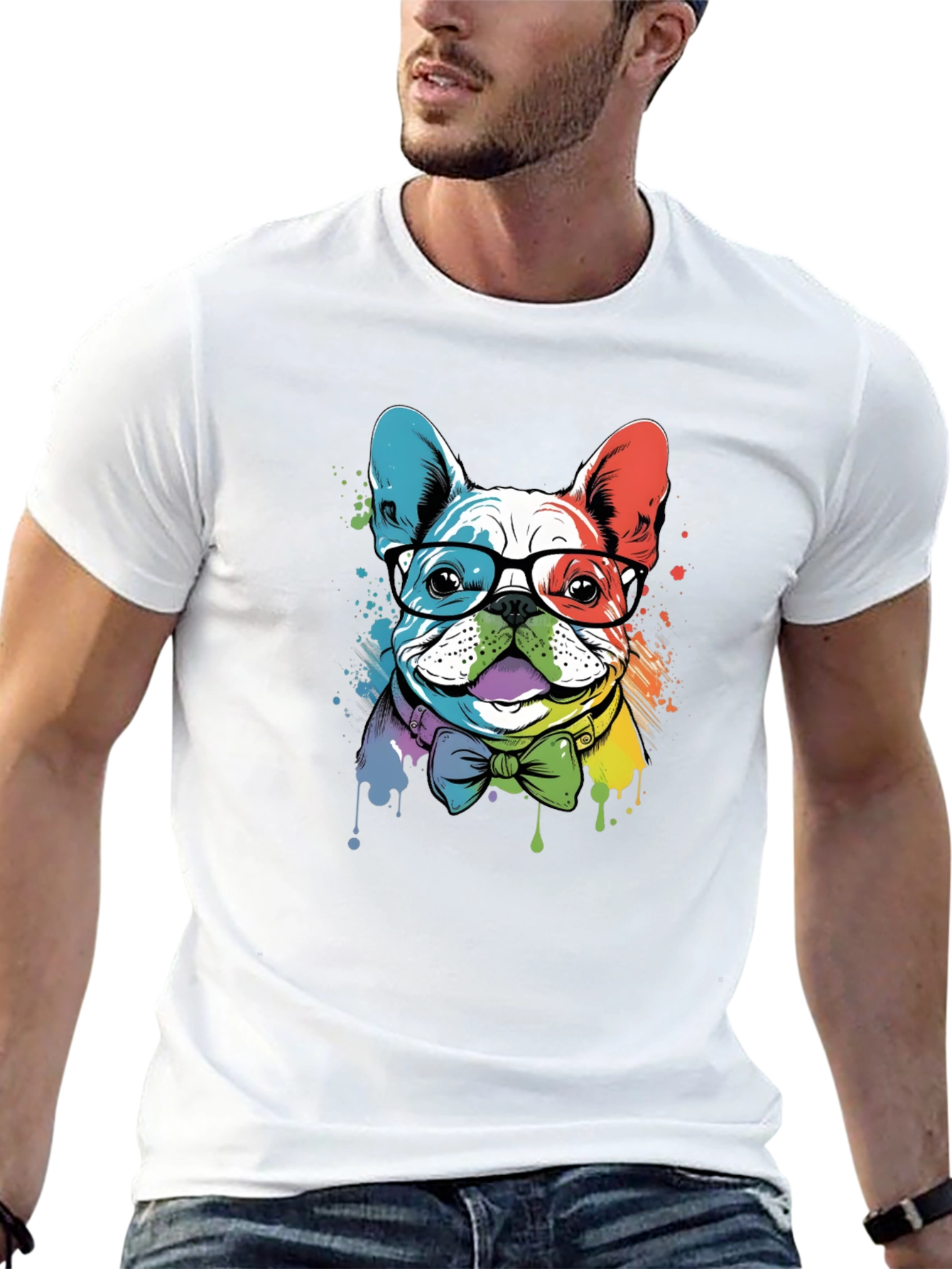 Black Cool Bulldog Graphic Tee - Modern Design view 13