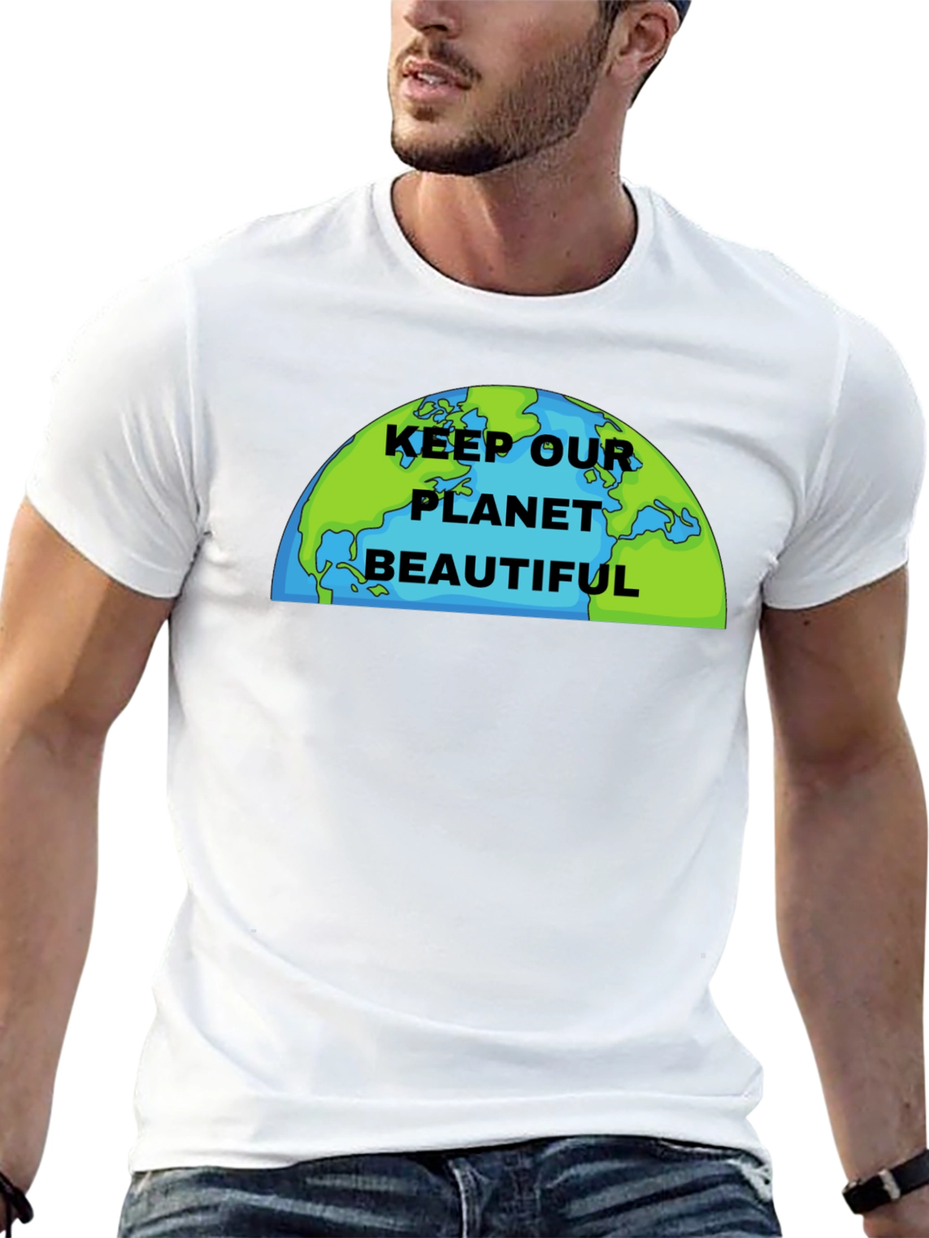 Black Keep Our Planet Beautiful Graphic T-Shirt view 13