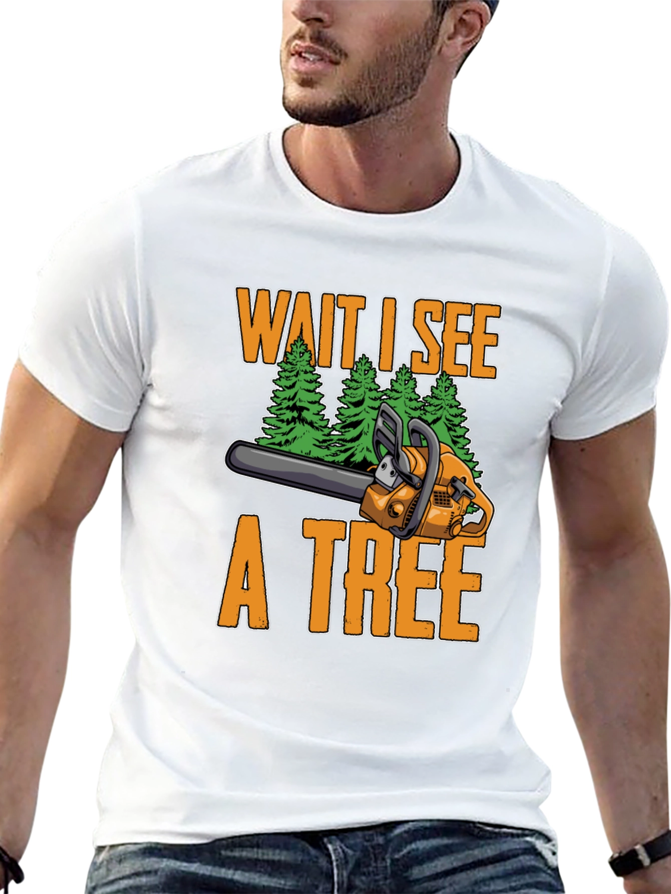 Black Funny Chainsaw Lumberjack T-Shirt view 13