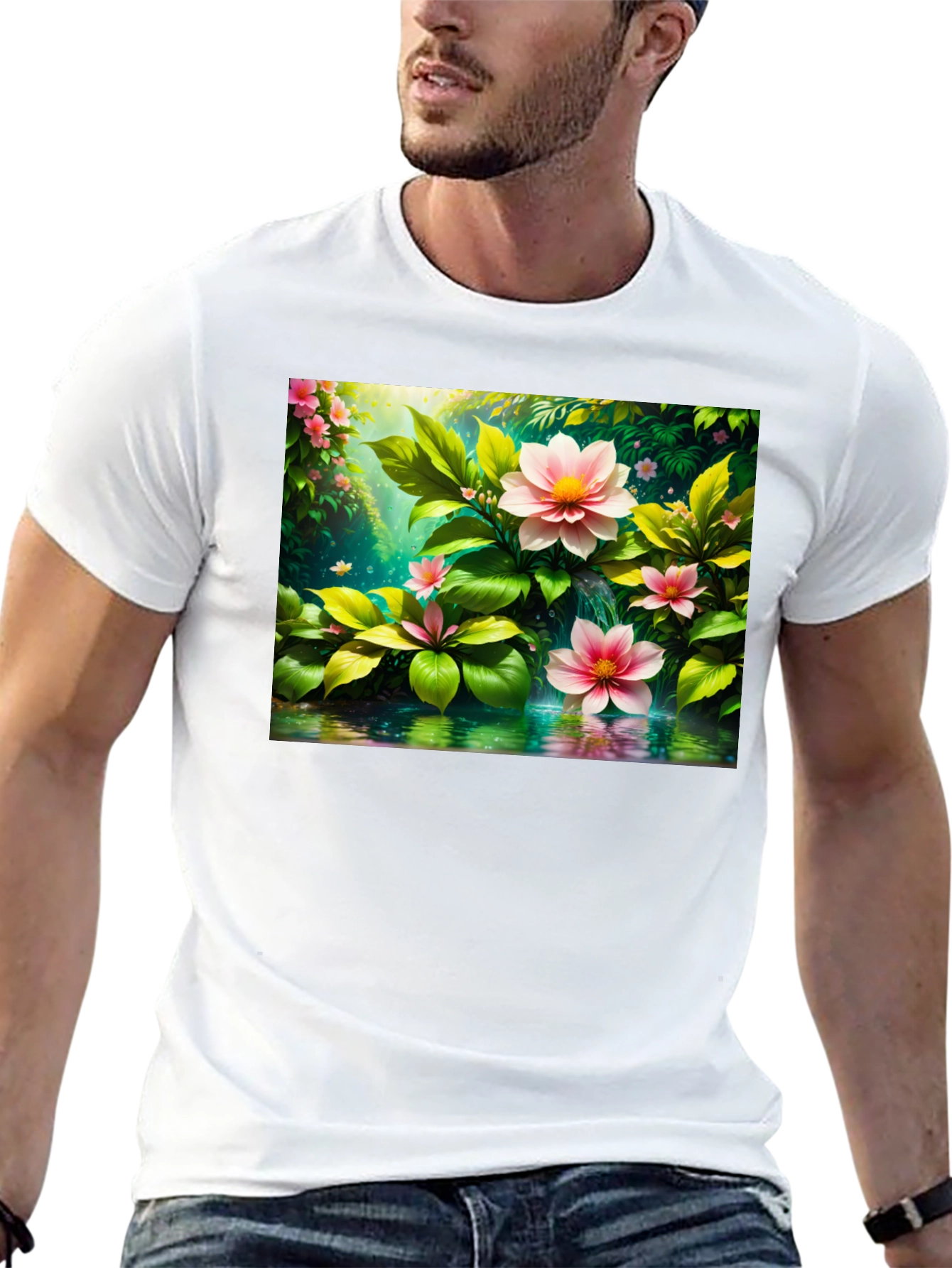 Black Floral Bloom T-Shirt - Nature Inspired Tee view 13