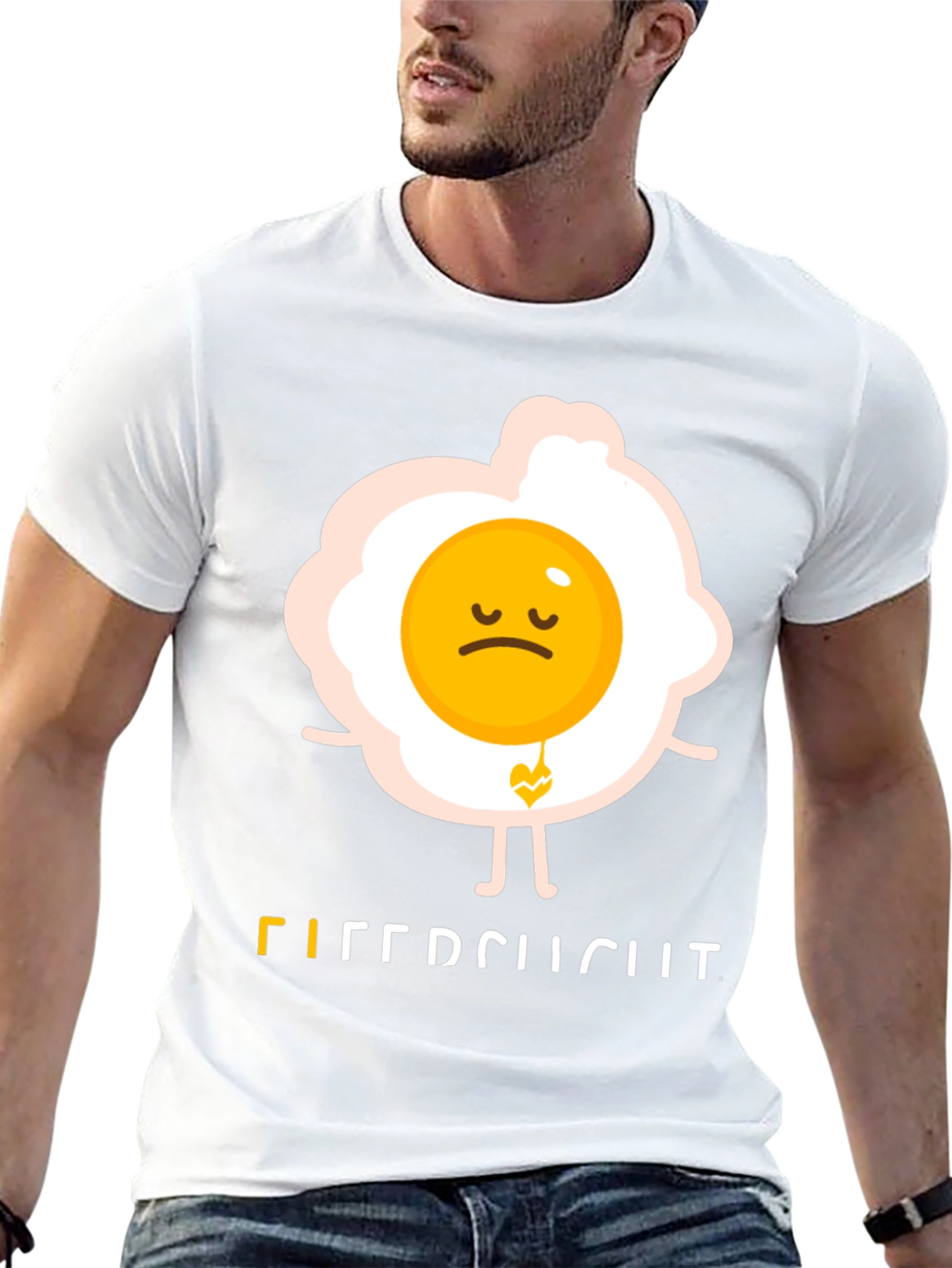 Black Sad Egg Graphic Tee - Unique Humor T-Shirt view 13