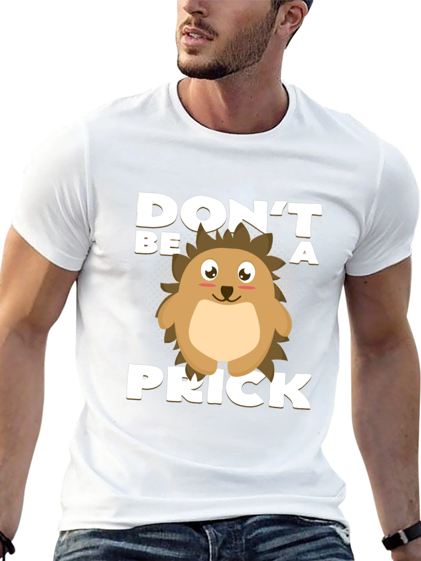Black Don't Be a Prick T-Shirt, Hedgehog Graphic view 13