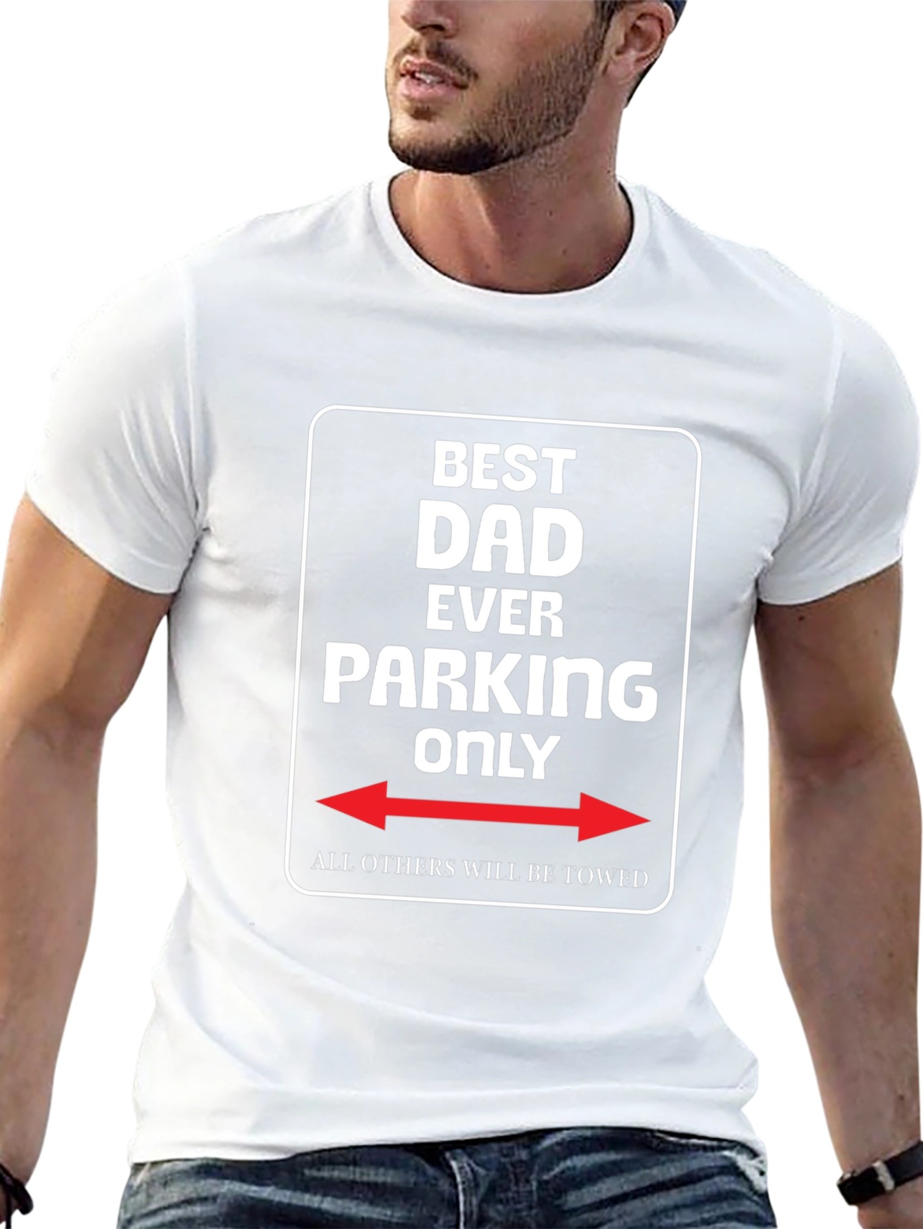 Black Best Dad Ever Parking Only T-Shirt view 13