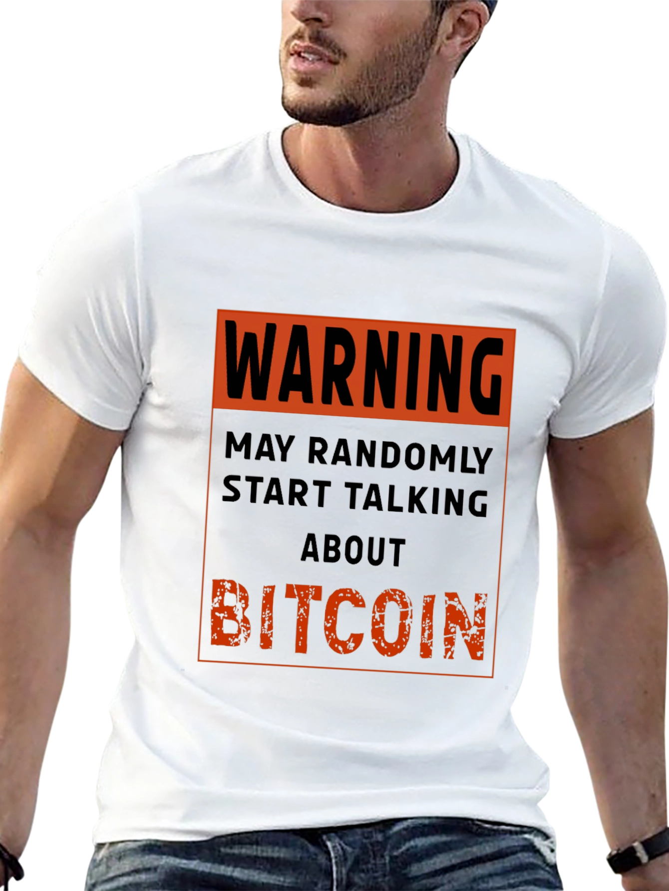 Black Warning Bitcoin T-Shirt - Funny Crypto Tee view 13