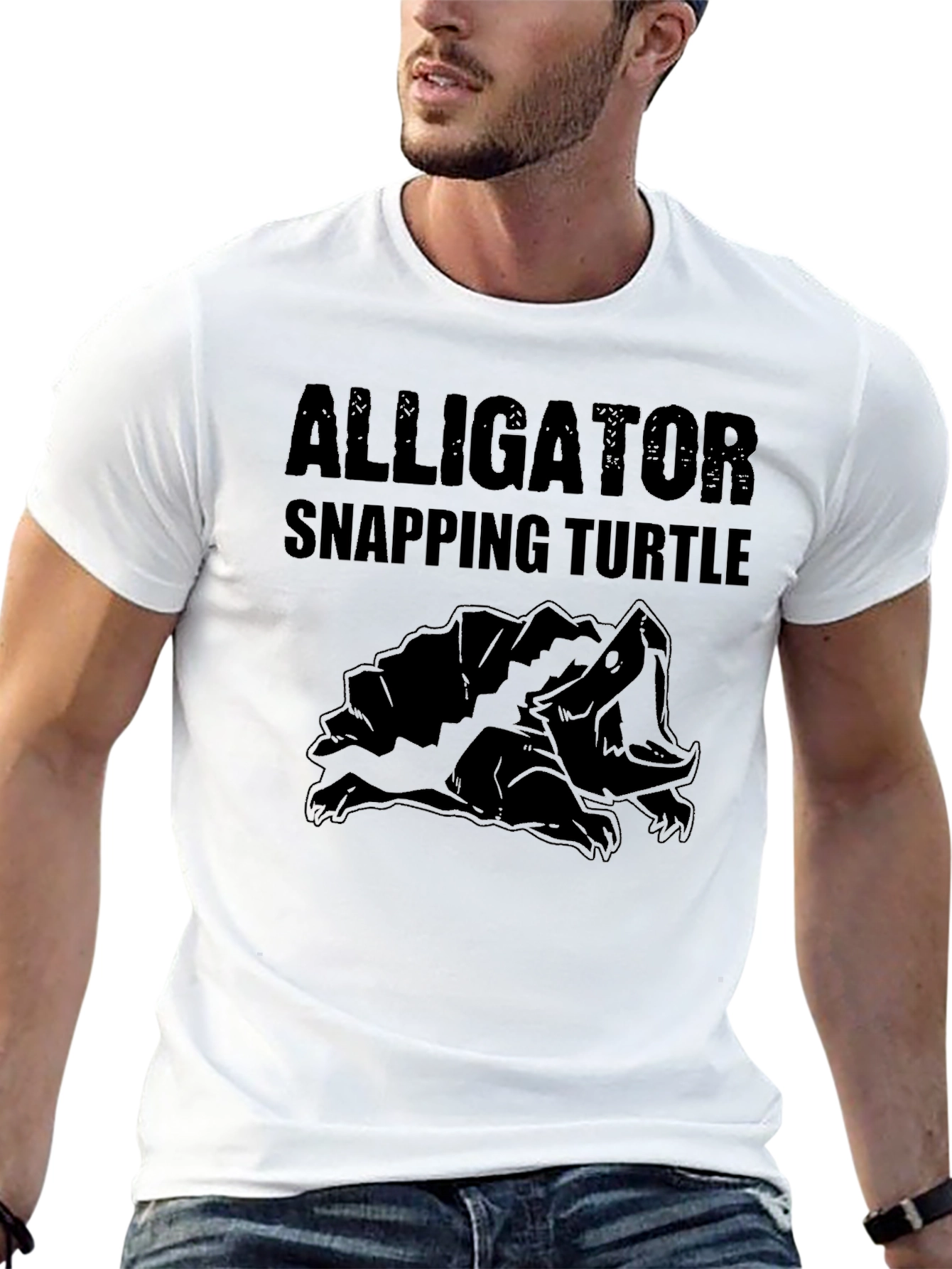 Black Alligator Snapping Turtle Graphic Tee view 13