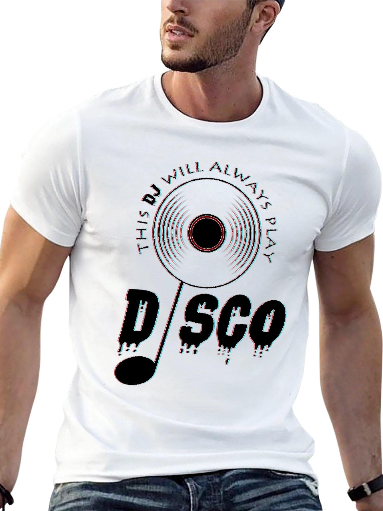 Black Retro Disco DJ T-Shirt view 13