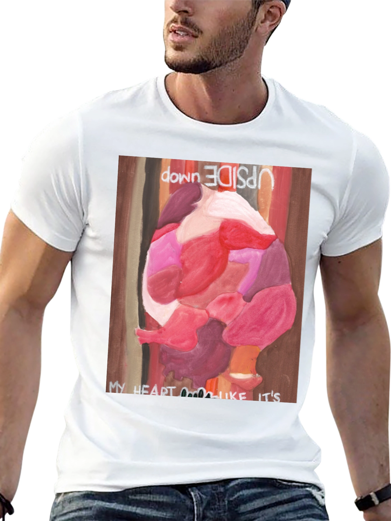 Black Upside Down Heart Graphic Tee view 13