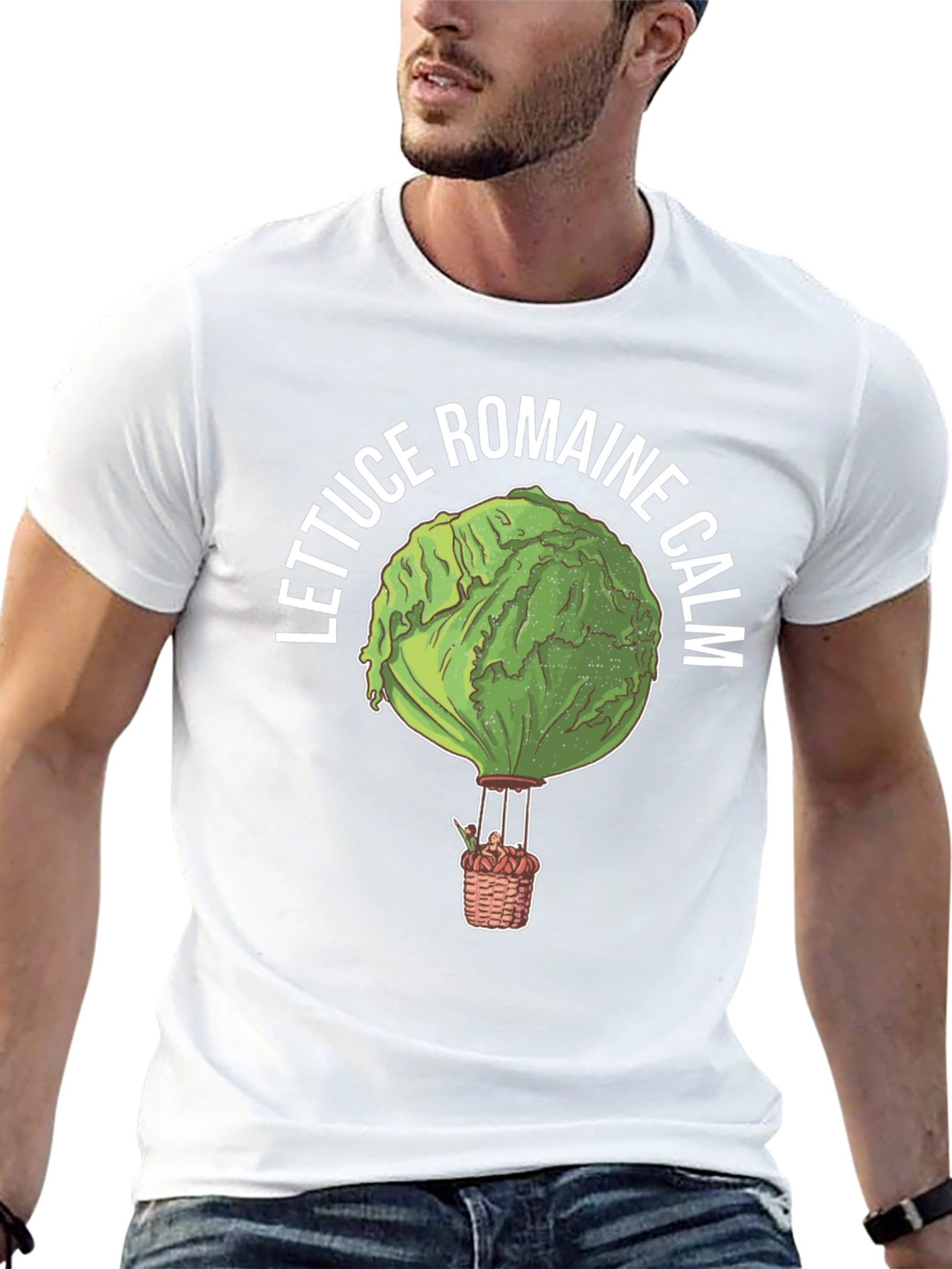Black Lettuce Romaine Calm Funny Graphic T-Shirt view 13