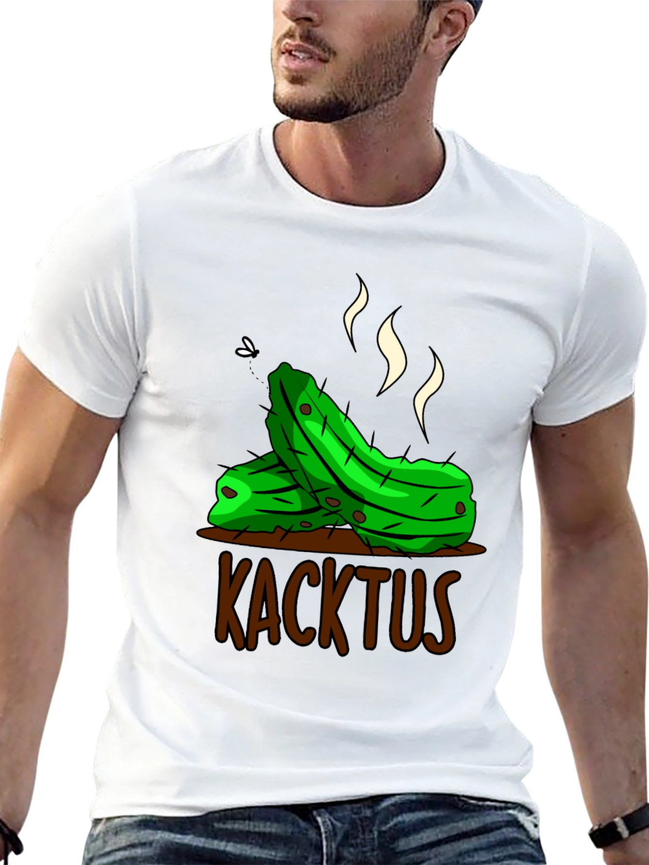 Black Humorous 'Kacktus' Graphic T-Shirt - Unique Novelty Tee view 13