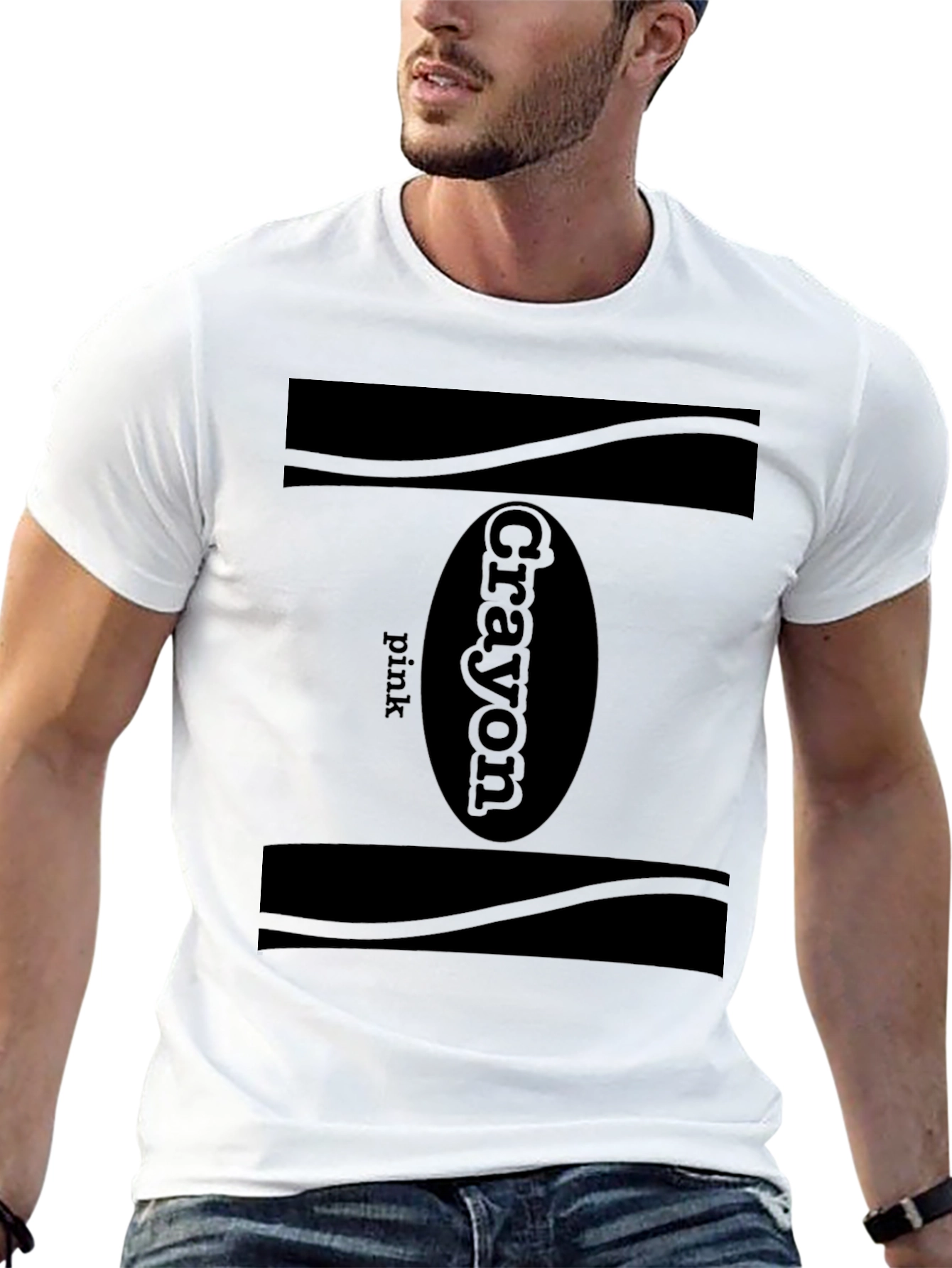 Black Pink Crayon T-Shirt - Classic Design, Soft Cotton view 13