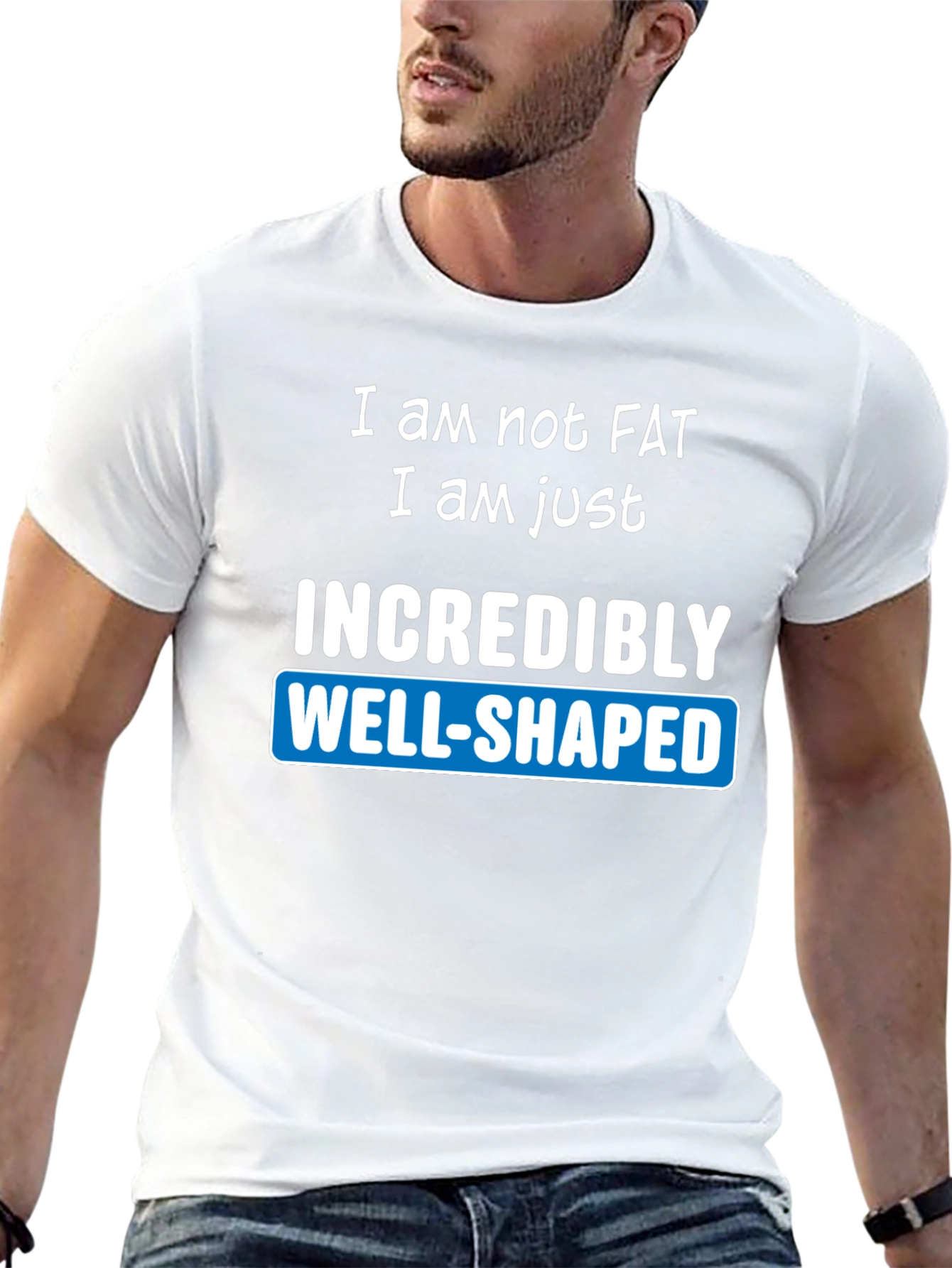 Black Funny "Incredibly Well-Shaped" Graphic T-Shirt view 13