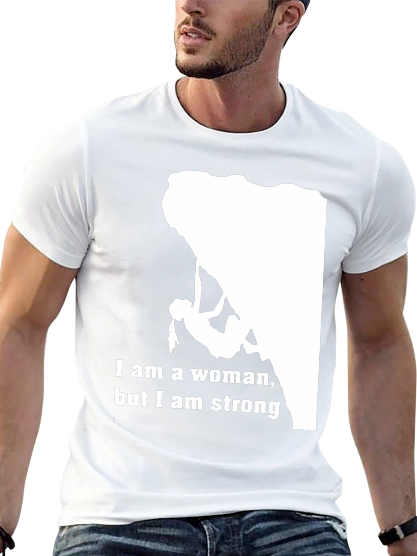 Black Strong Woman Climber T-Shirt - Black view 13