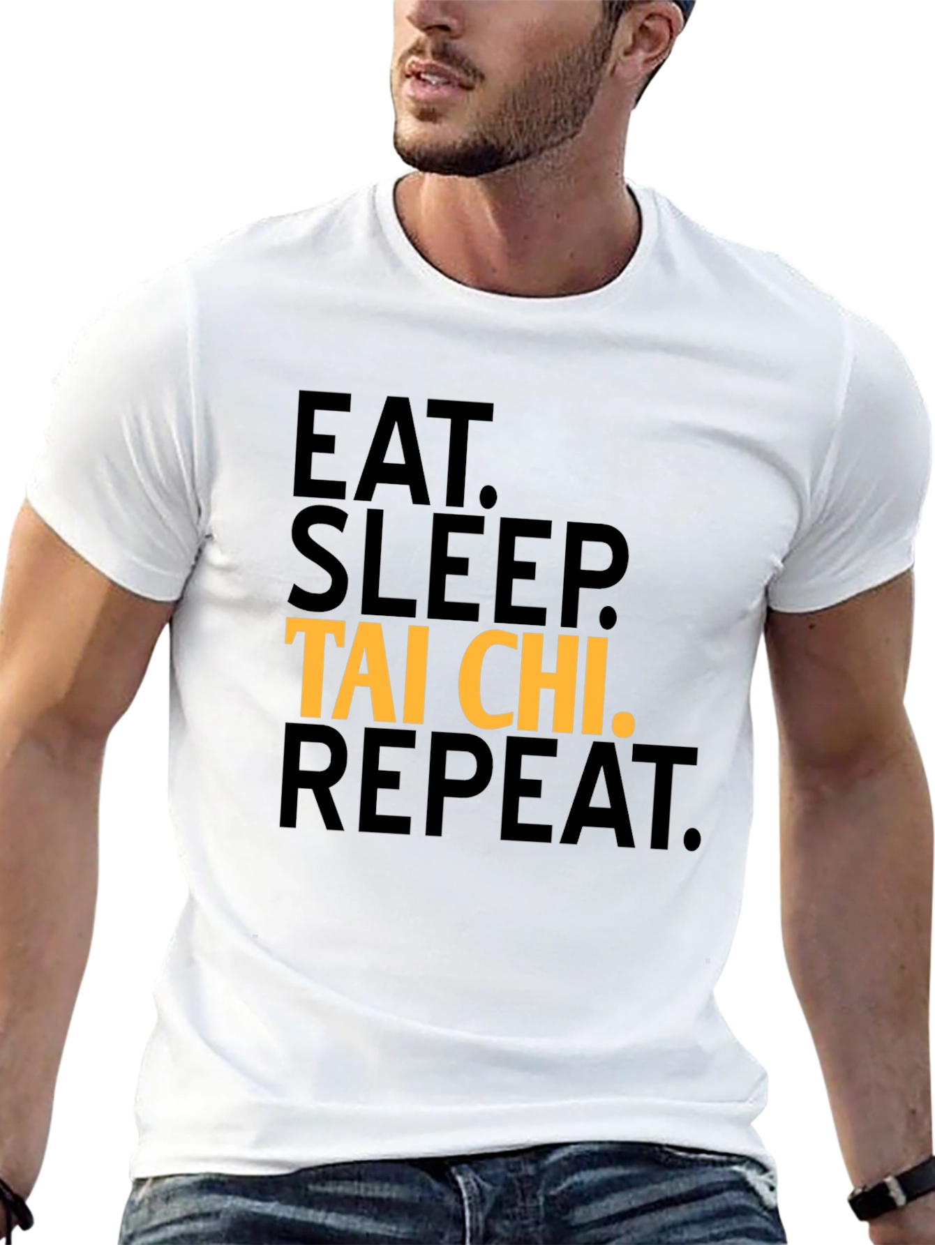 Black Eat Sleep Tai Chi Repeat Graphic T-Shirt view 13