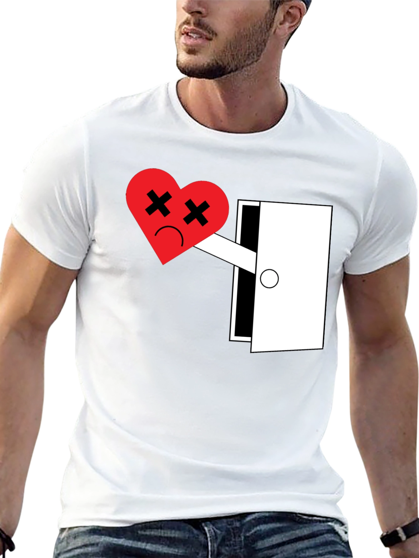 Black Heartbreak Tee - Funny Graphic T-Shirt for Men view 13