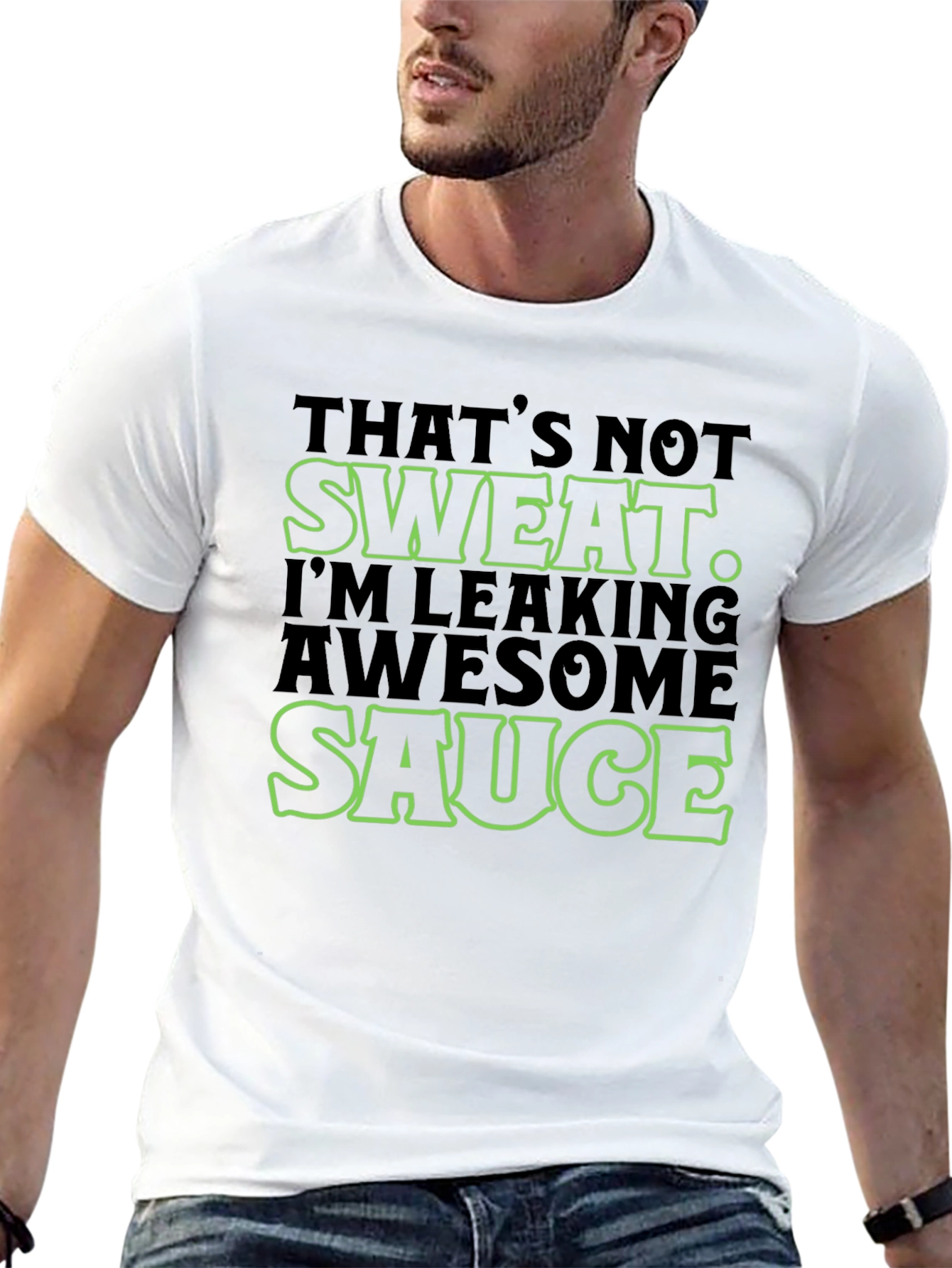 Black Awesome Sauce Men's Graphic Tee - Funny Slogan T-Shirt view 13