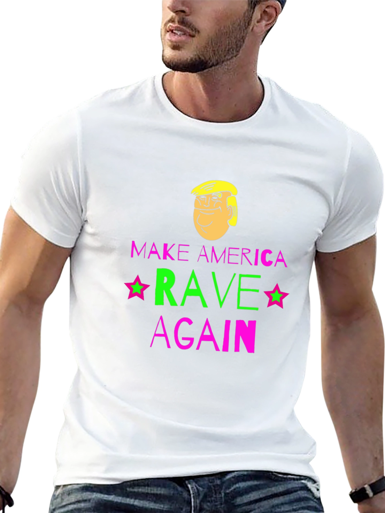 Black Make America Rave Again T-Shirt - Novelty Graphic Tee view 13