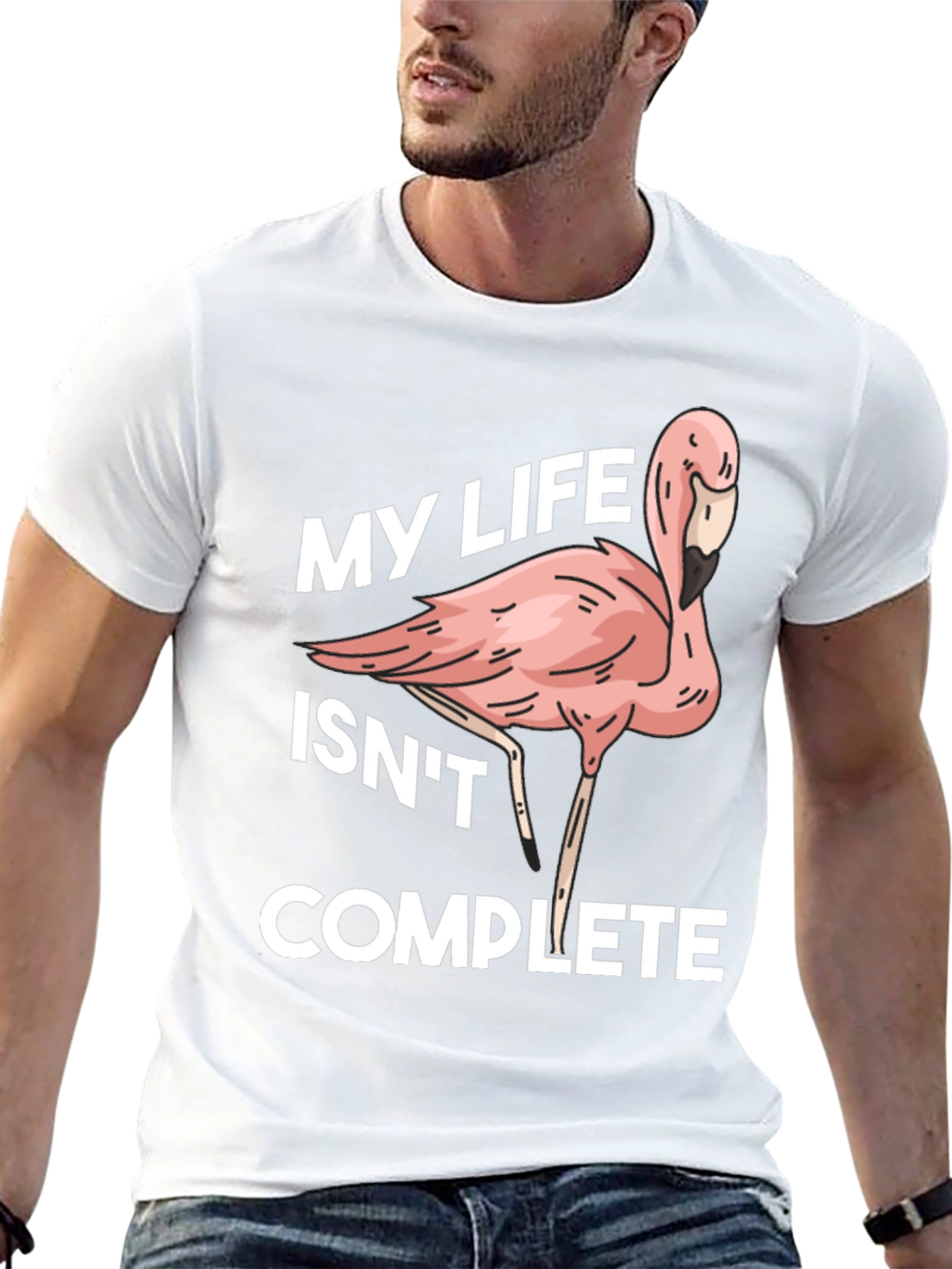 Black Flamingo Life Funny Graphic T-Shirt view 13