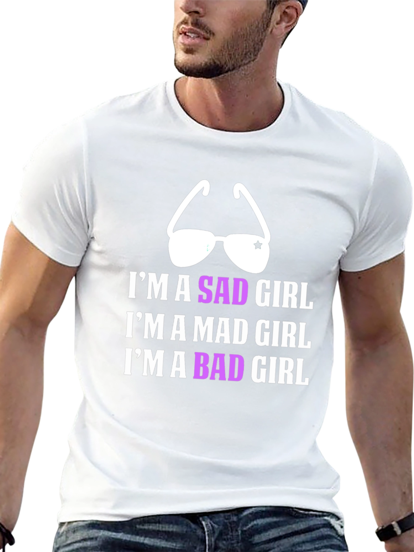 Black I'm A Sad Mad Bad Girl T-Shirt view 13