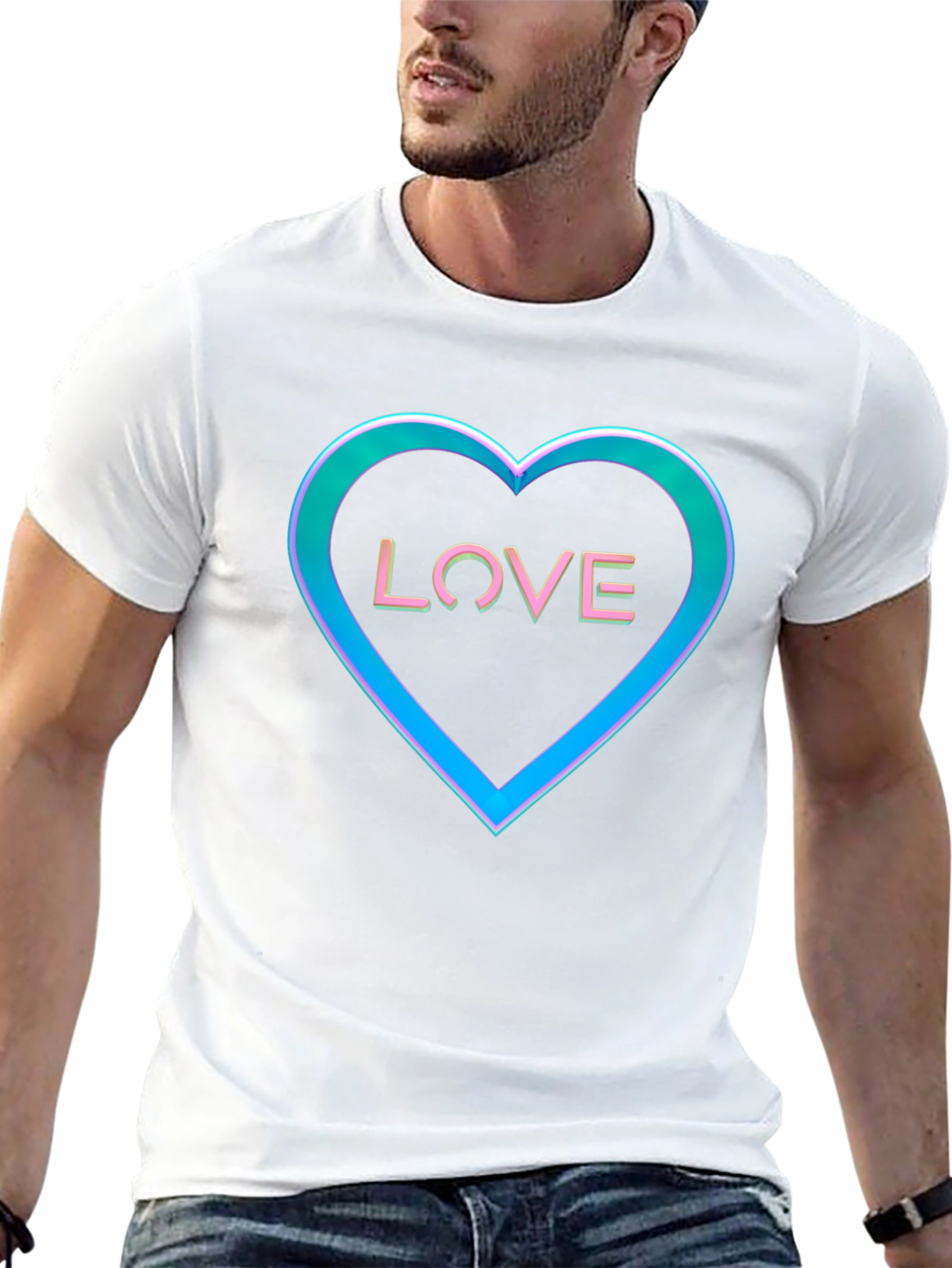 Black Love Heart Graphic Tee - Black view 13