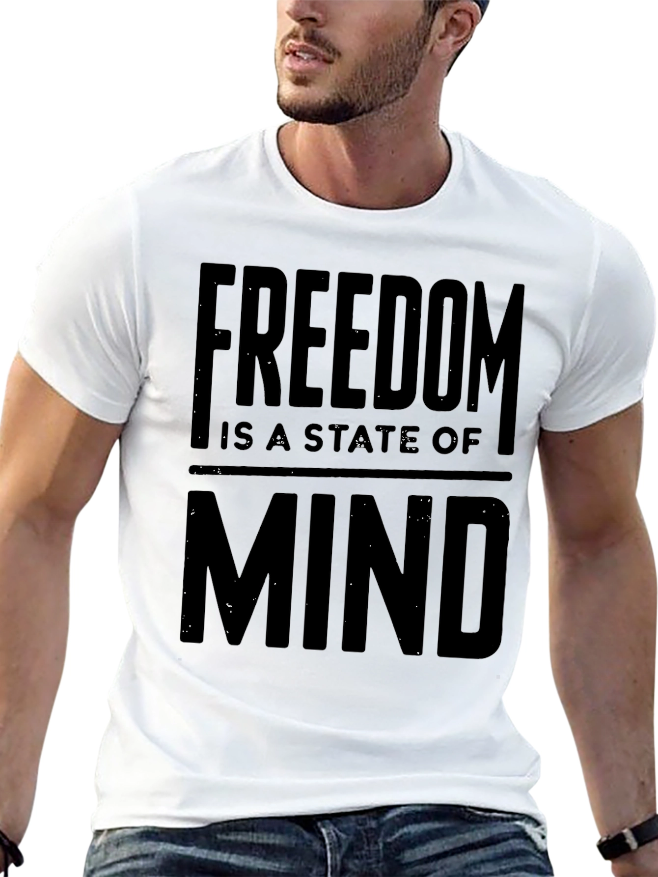 Black Freedom State of Mind Graphic Tee view 13
