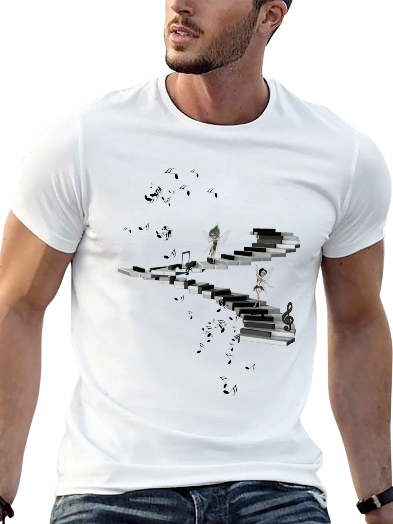 Black Piano Stairway T-Shirt view 13