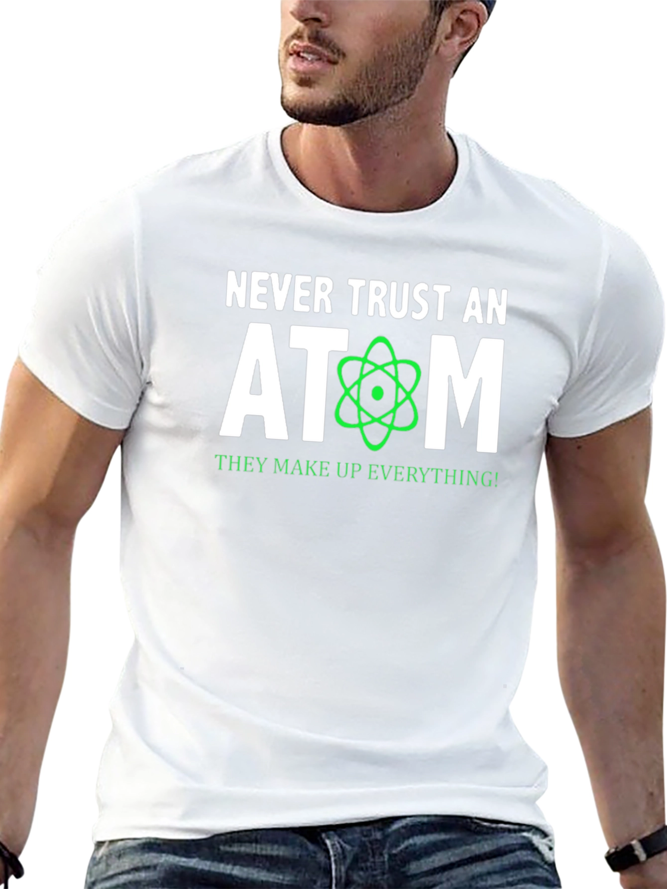 Black Never Trust An Atom T-Shirt - Science Humor Tee view 13