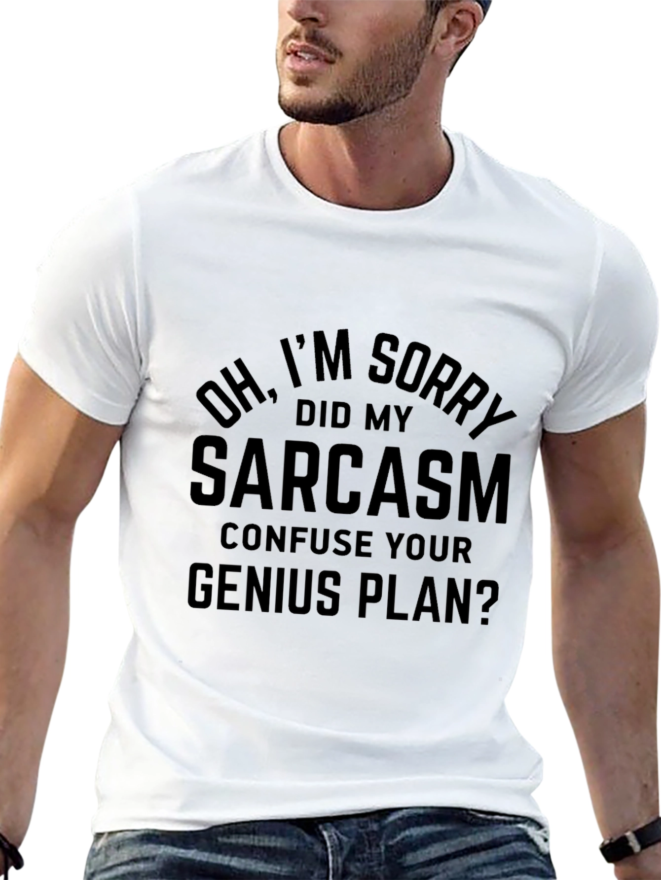 Black Sarcasm Genius Plan Graphic Tee - Black T-Shirt view 13