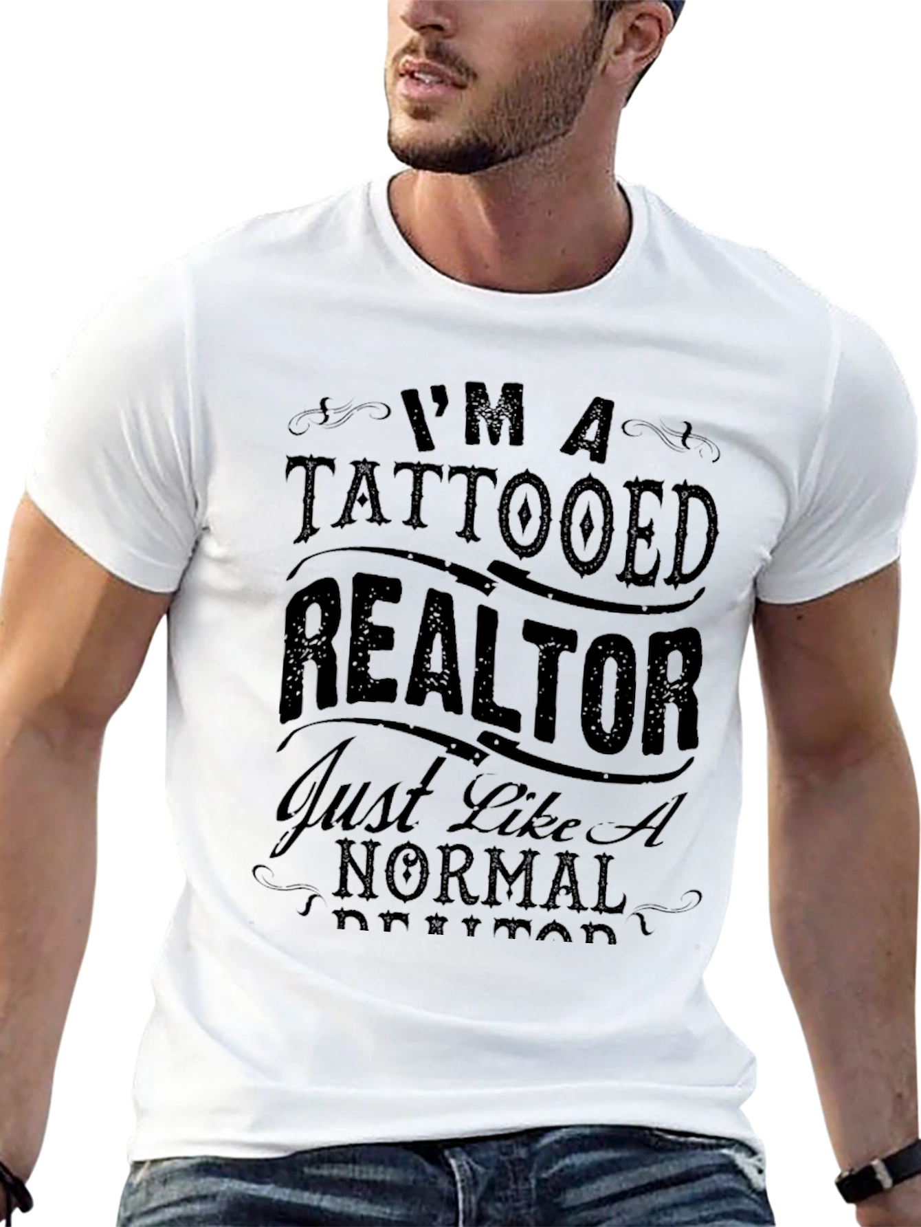 Black Tattooed Realtor T-Shirt - Funny Real Estate Agent Tee view 13