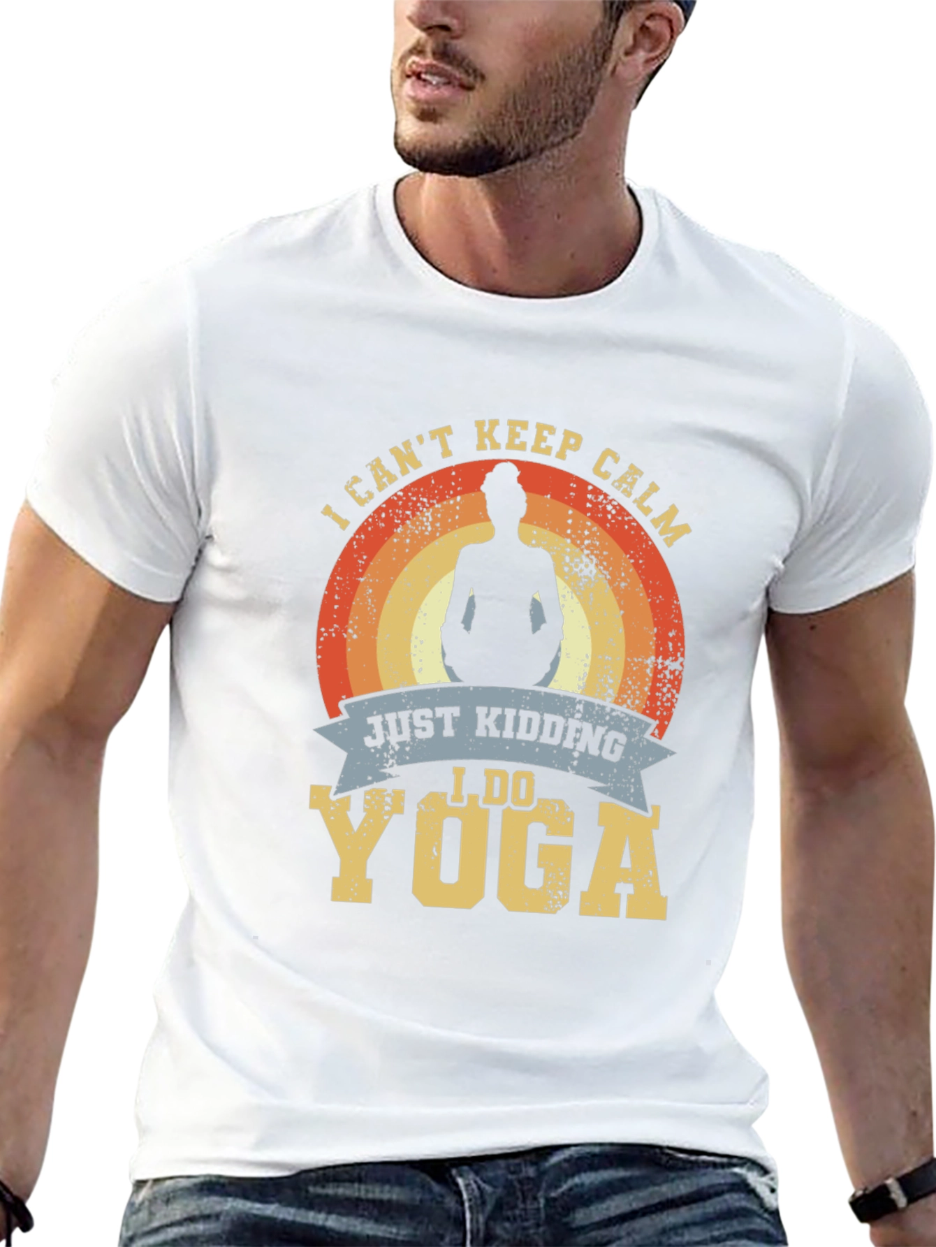 Black Funny Yoga T-Shirt - I Can't Keep Calm view 13