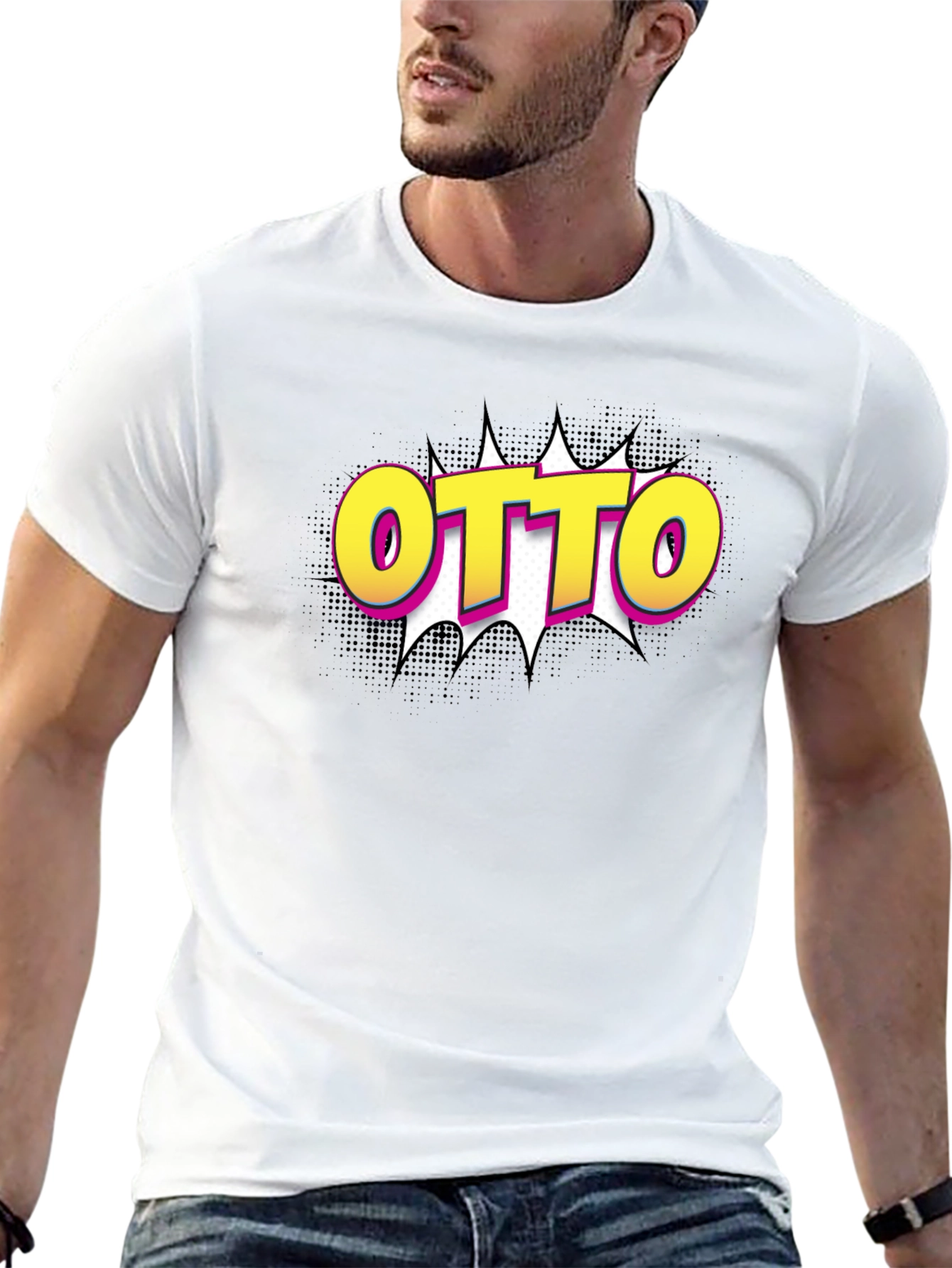 Black Otto Pop Art Graphic Black T-Shirt view 13