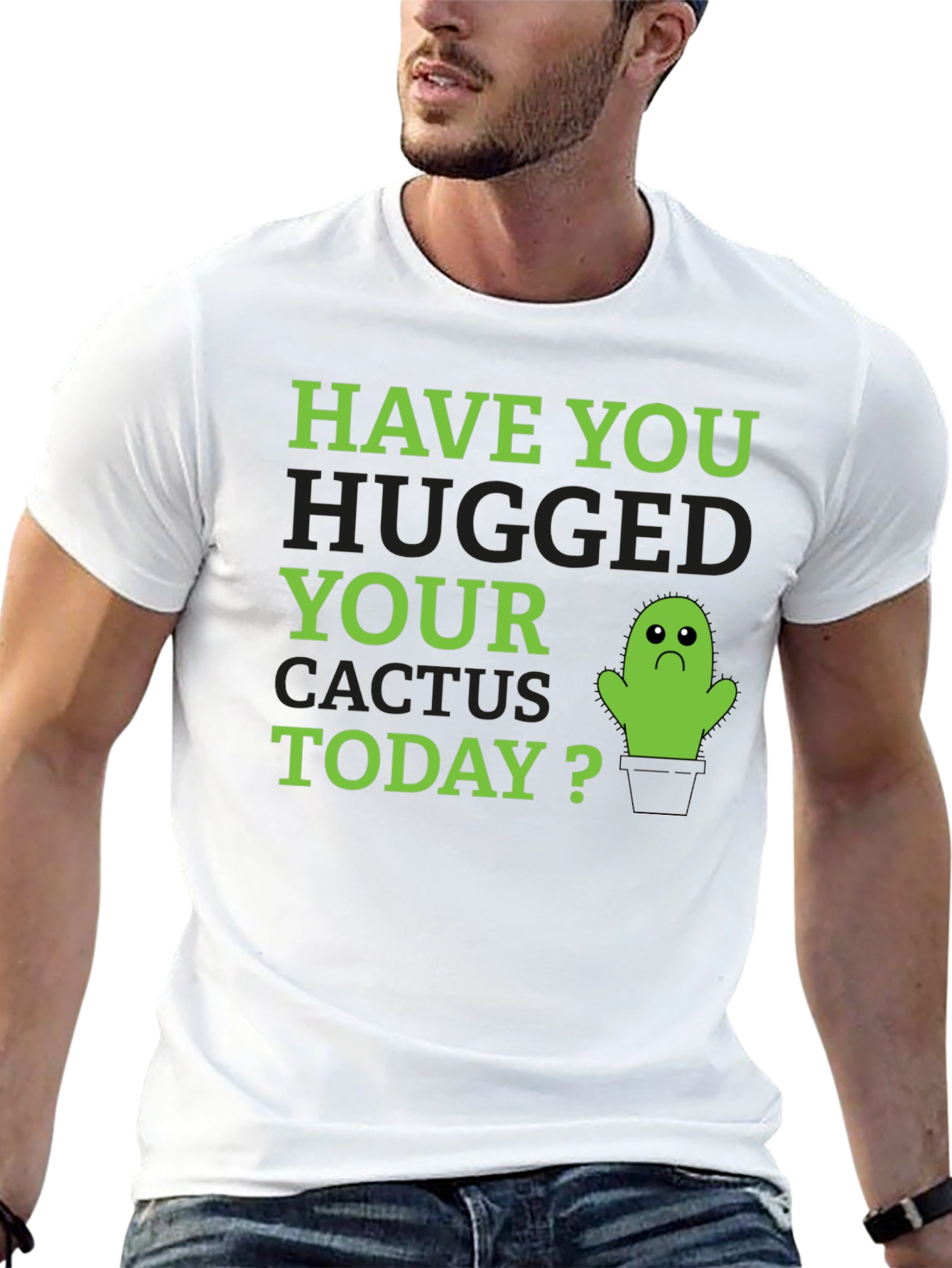 Hug Your Cactus Funny Graphic T-Shirt - 13