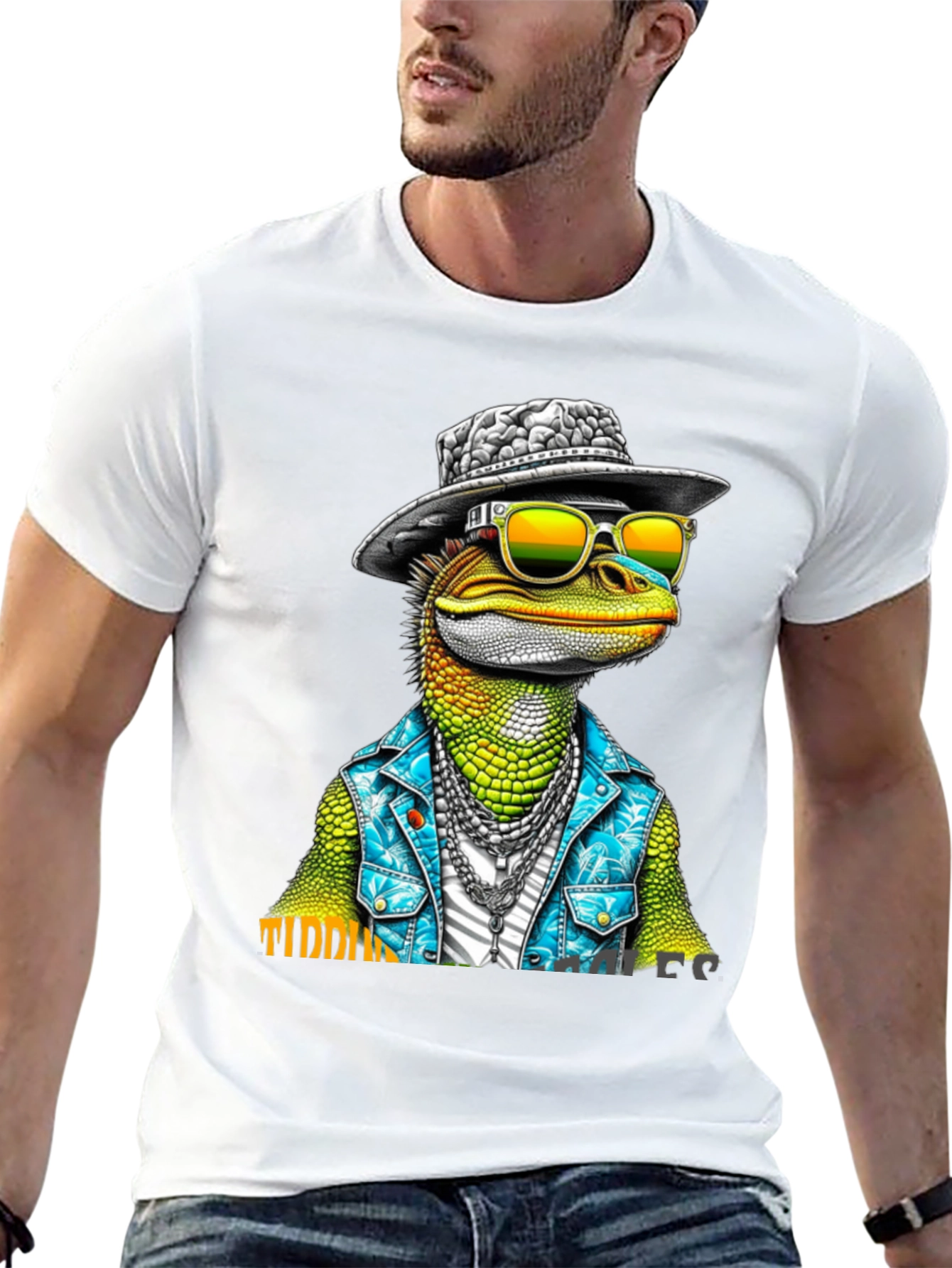 Black Cool Lizard Graphic T-Shirt view 13