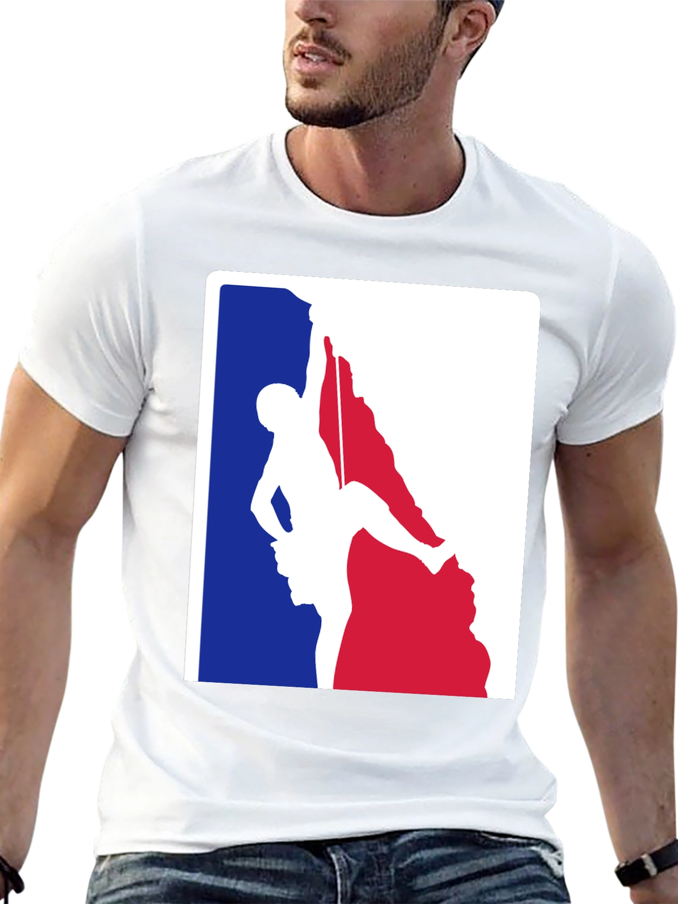 Black Climbing Graphic T-Shirt - Black Cotton Blend view 13