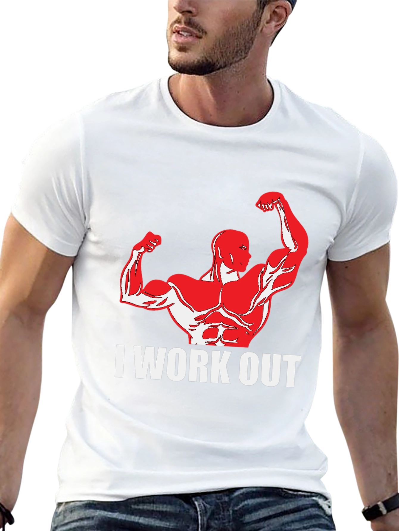 Black I Work Out Graphic Tee - Black view 13