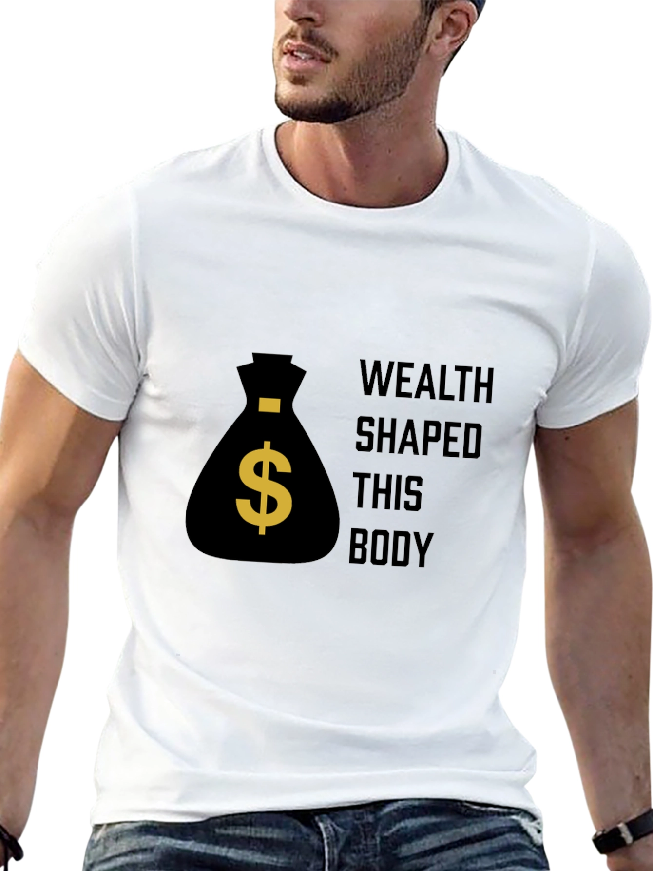 Black Wealth Shaped Body Graphic Tee - Black view 13