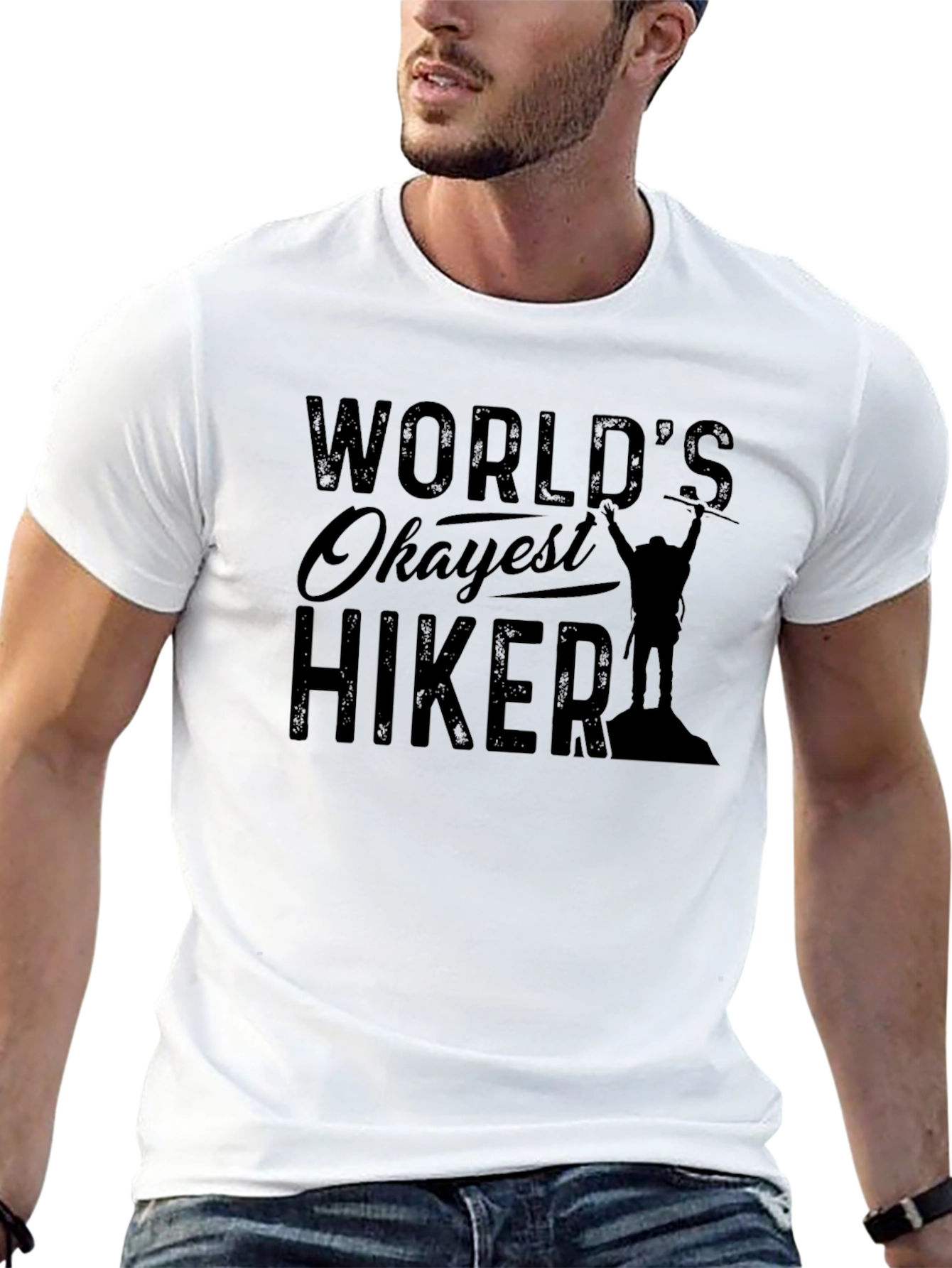 Black World's Okayest Hiker Black Graphic Tee view 13