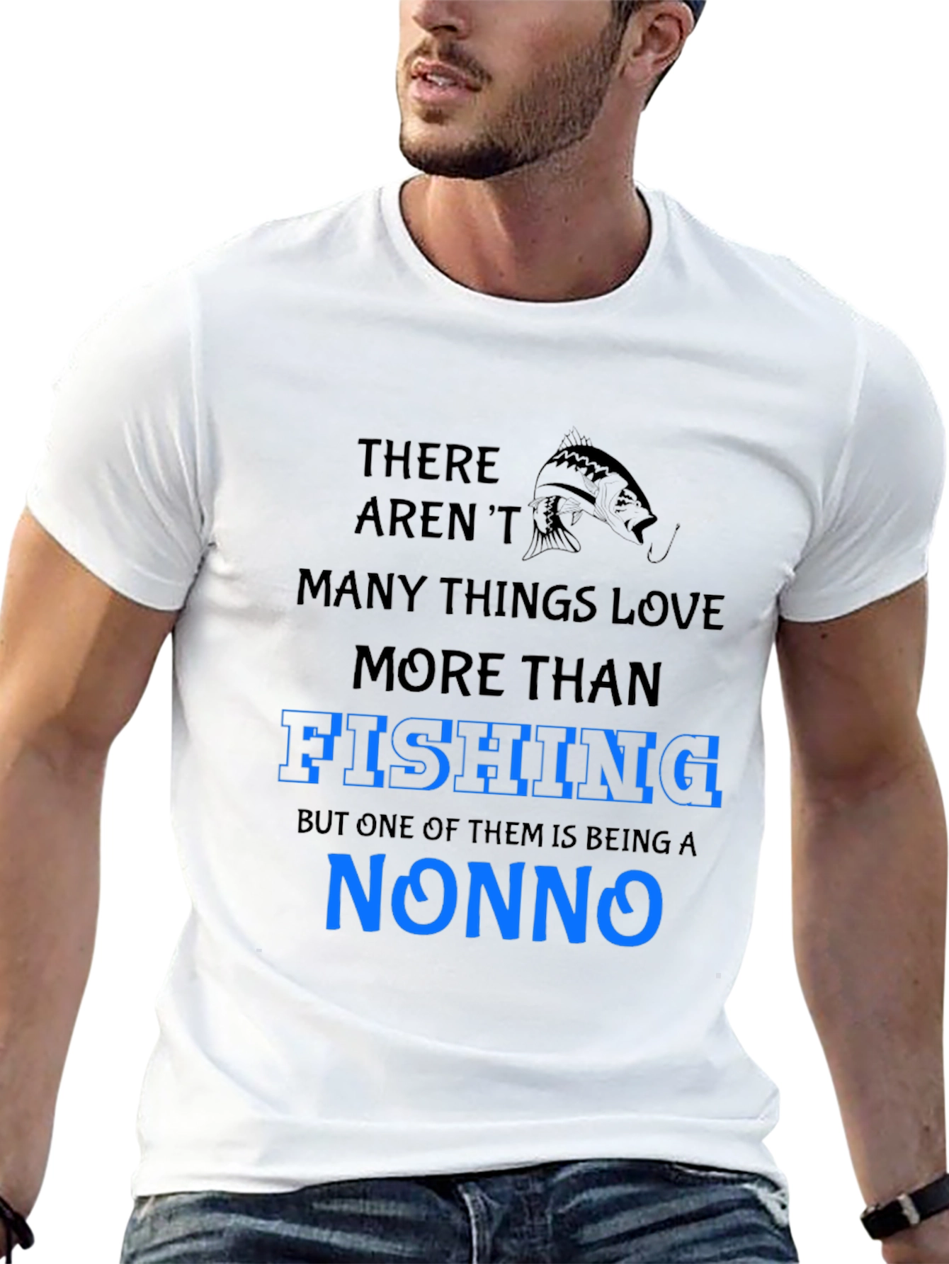 Black Fishing Nonno T-Shirt: Love of Fishing and Being a Nonno! view 13