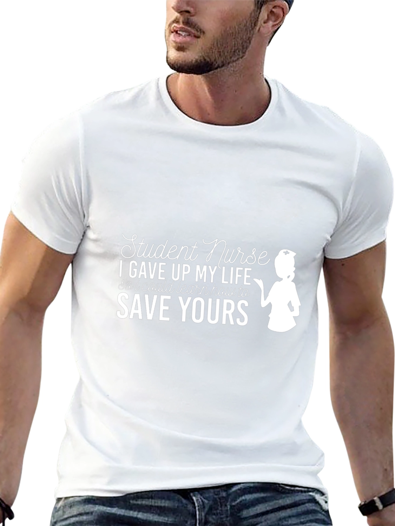 Black Student Nurse T-Shirt: Save Yours Edition view 13