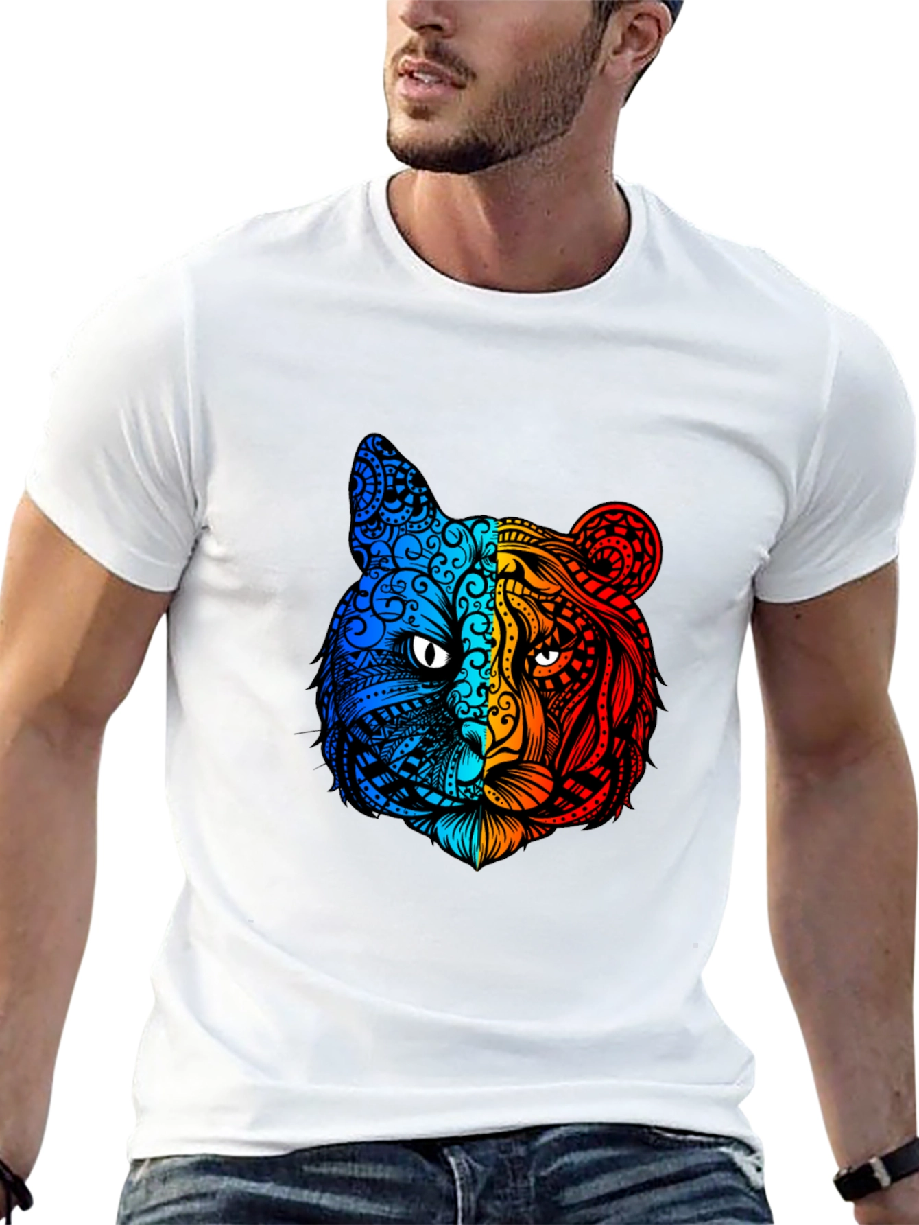 Black Vibrant Tiger Graphic Tee - Unique Animal Design view 13