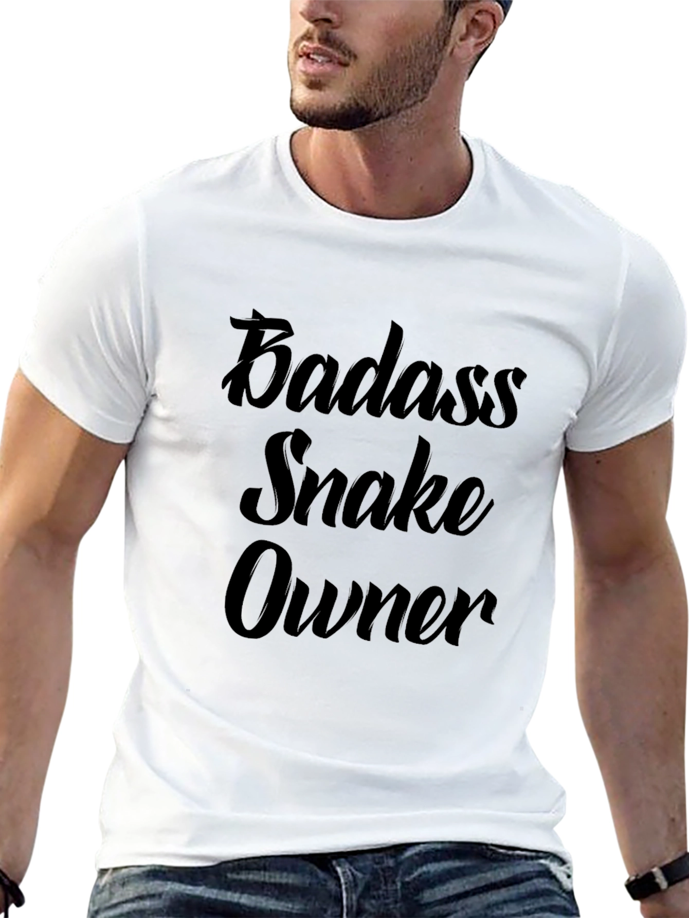 Black Badass Snake Owner T-Shirt - Premium Quality Cotton view 13