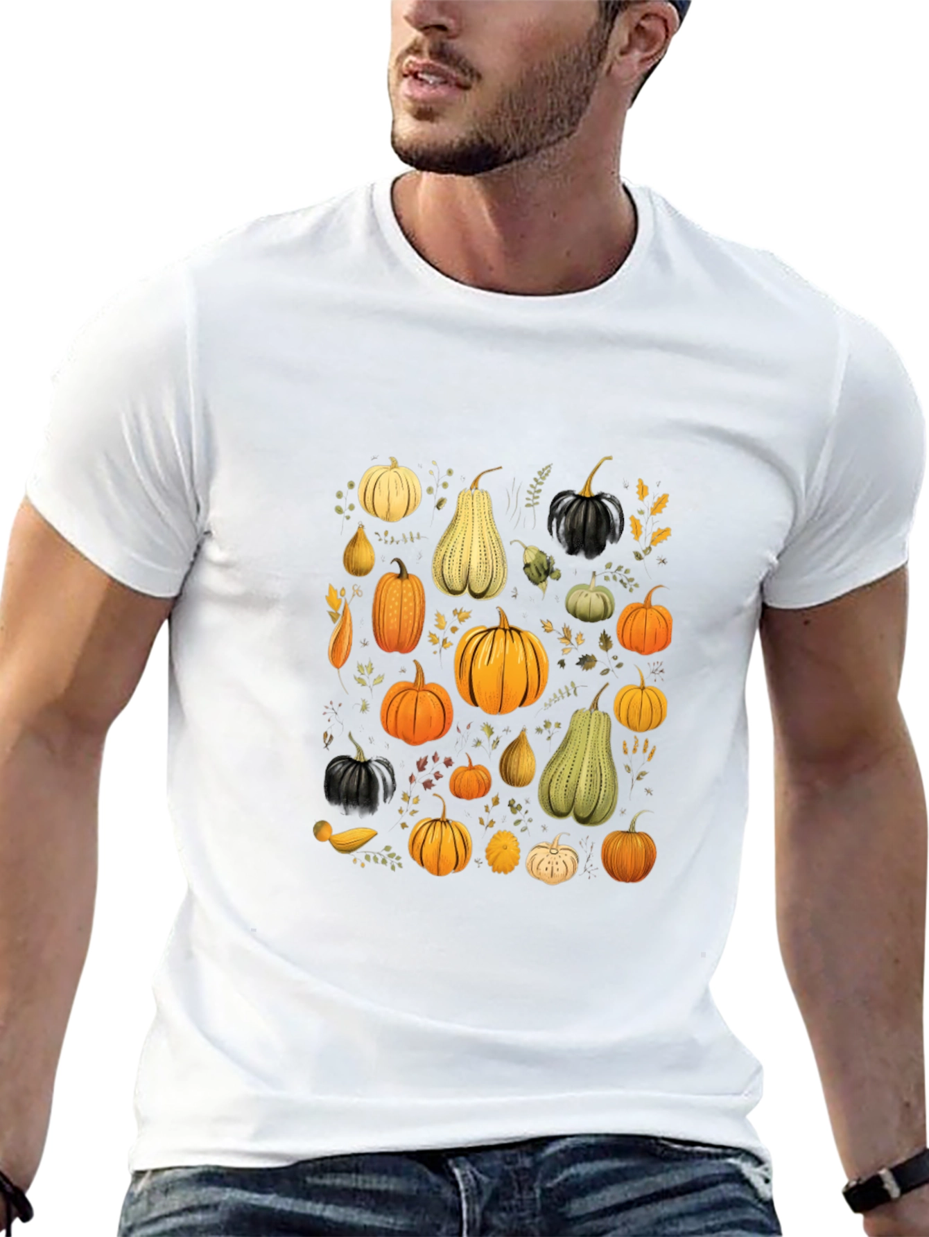 Black Pumpkin Patch Graphic Tee - Stylish Fall Apparel view 13