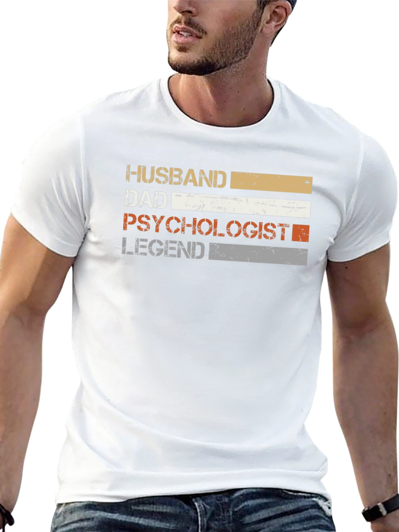 Black Husband Dad Psychologist Legend Graphic T-Shirt view 13