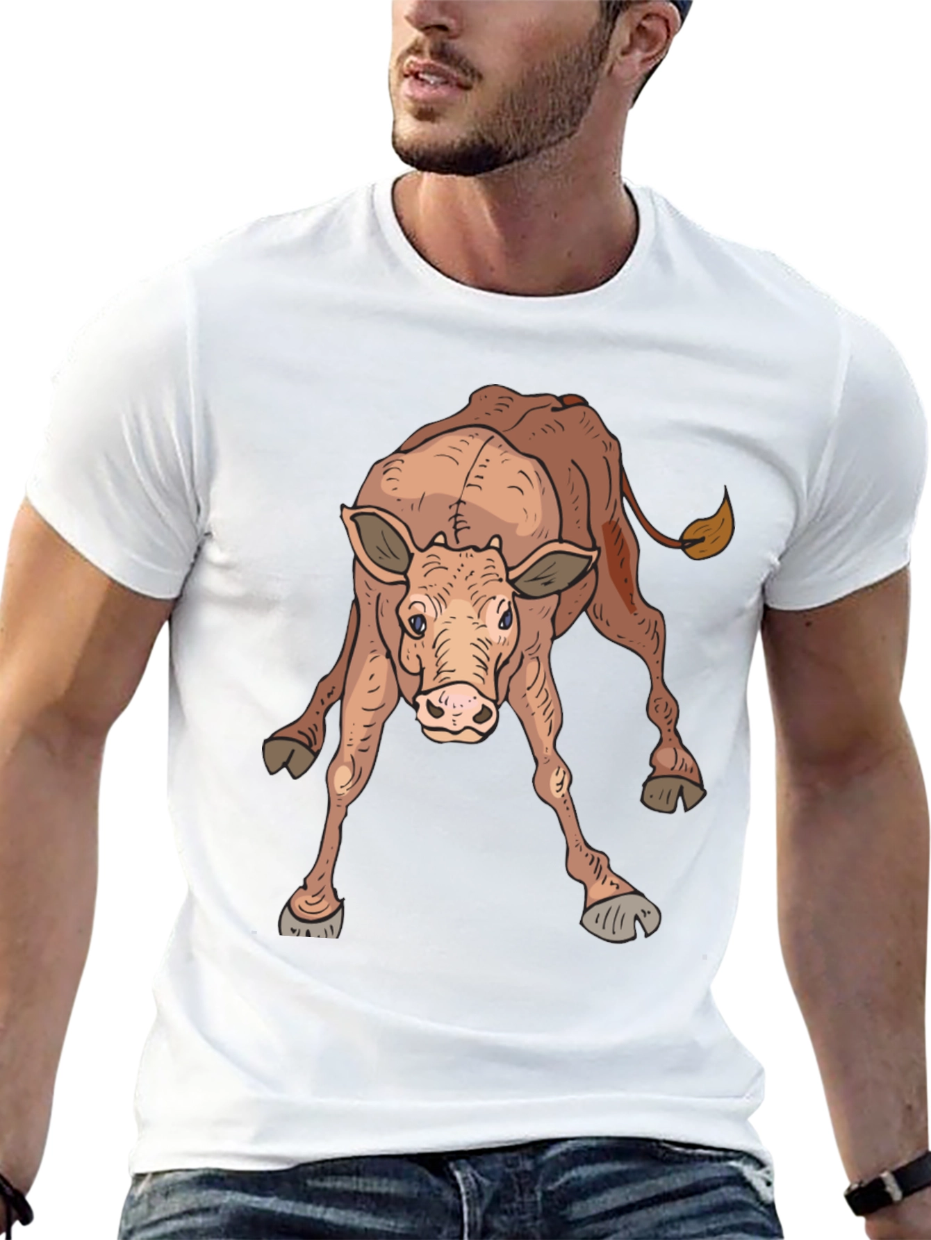 Black Cow Graphic T-Shirt - Soft Cotton Blend Tee view 13